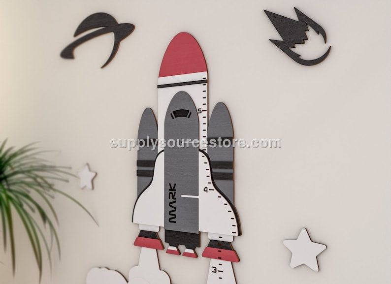 Spaceship - Wooden Height Chart | Growth Chart