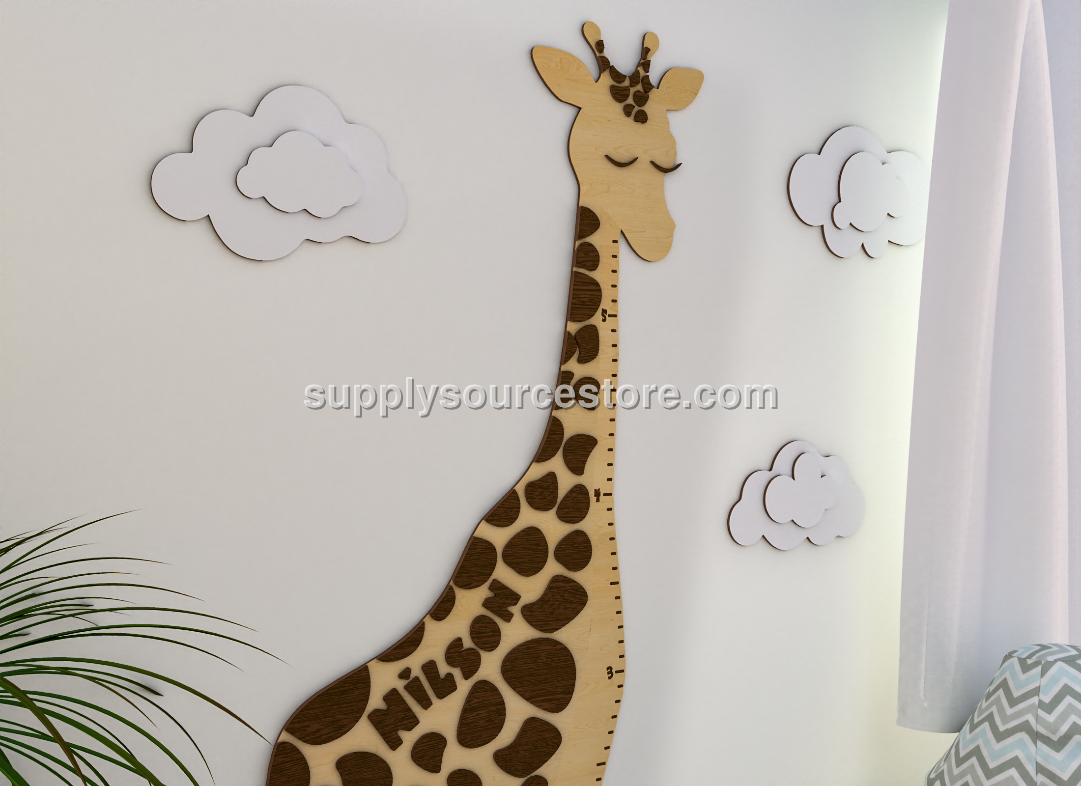 Giraffe - Wooden Height Chart | Growth Chart