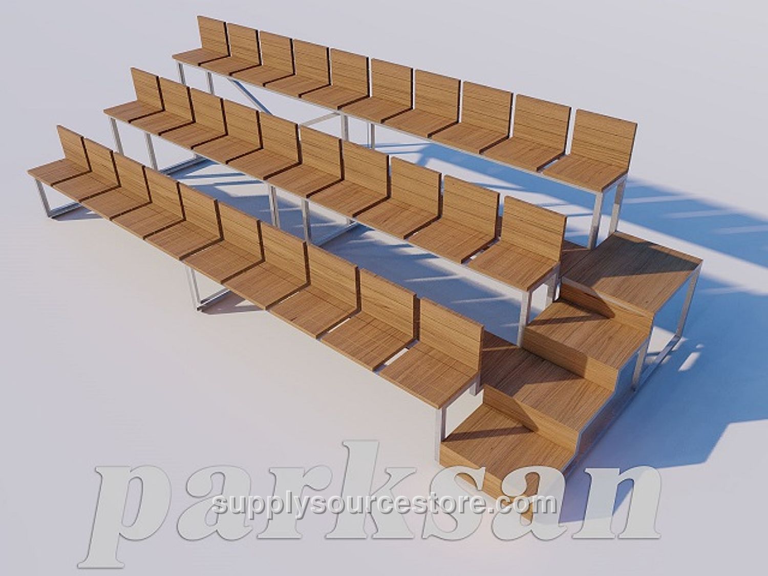 Wooden Backrest Tribune Seating Group (30 Seats)