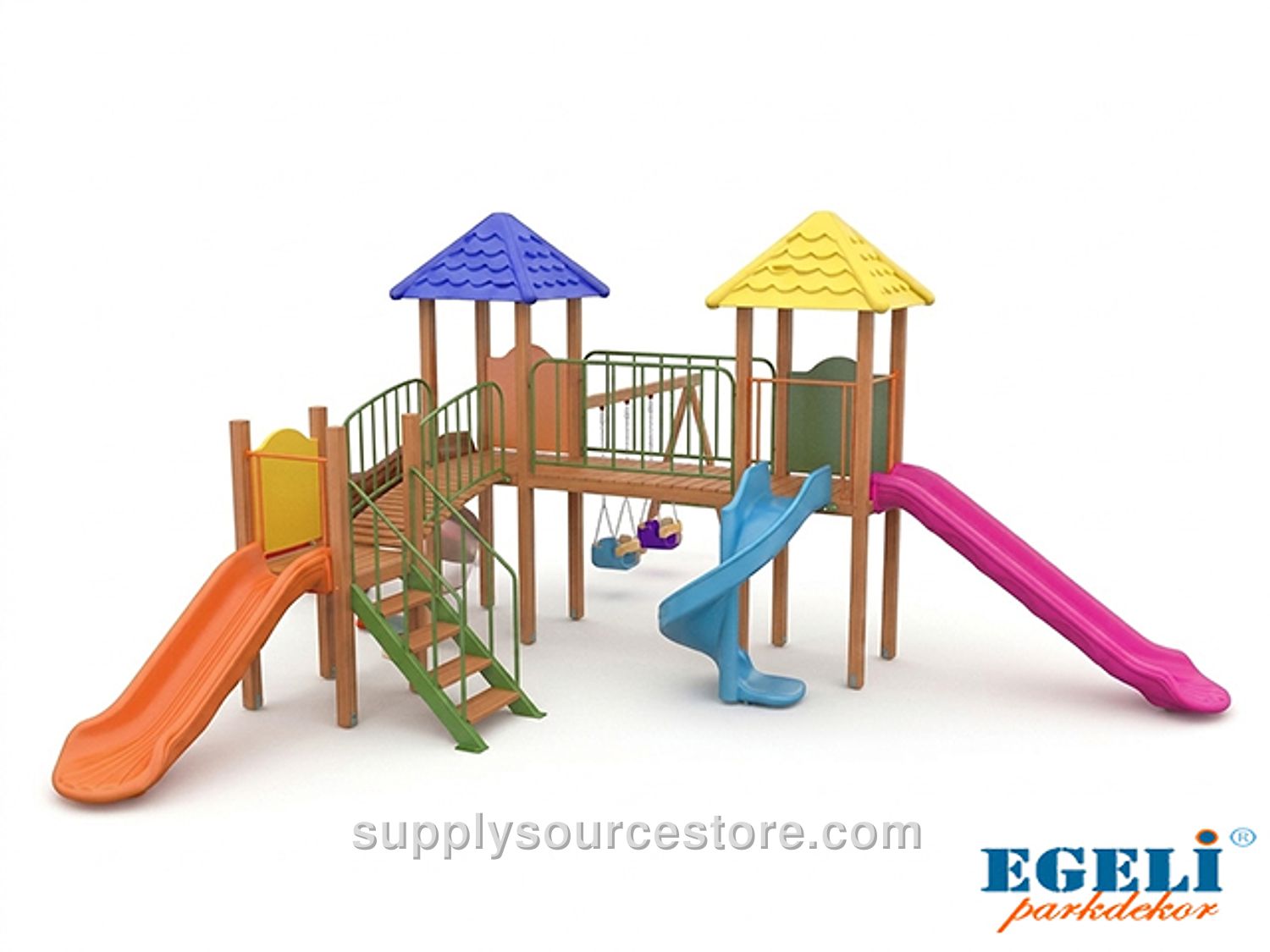 Wooden Series Playground Set – Park 06
