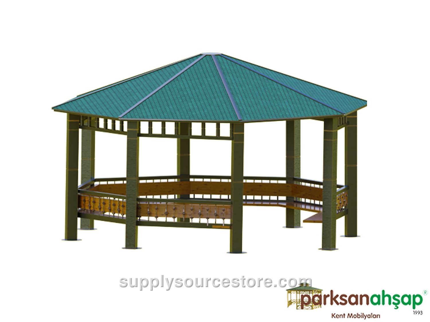 Metal Octagonal Gazebo 400x400x300 (LWH)