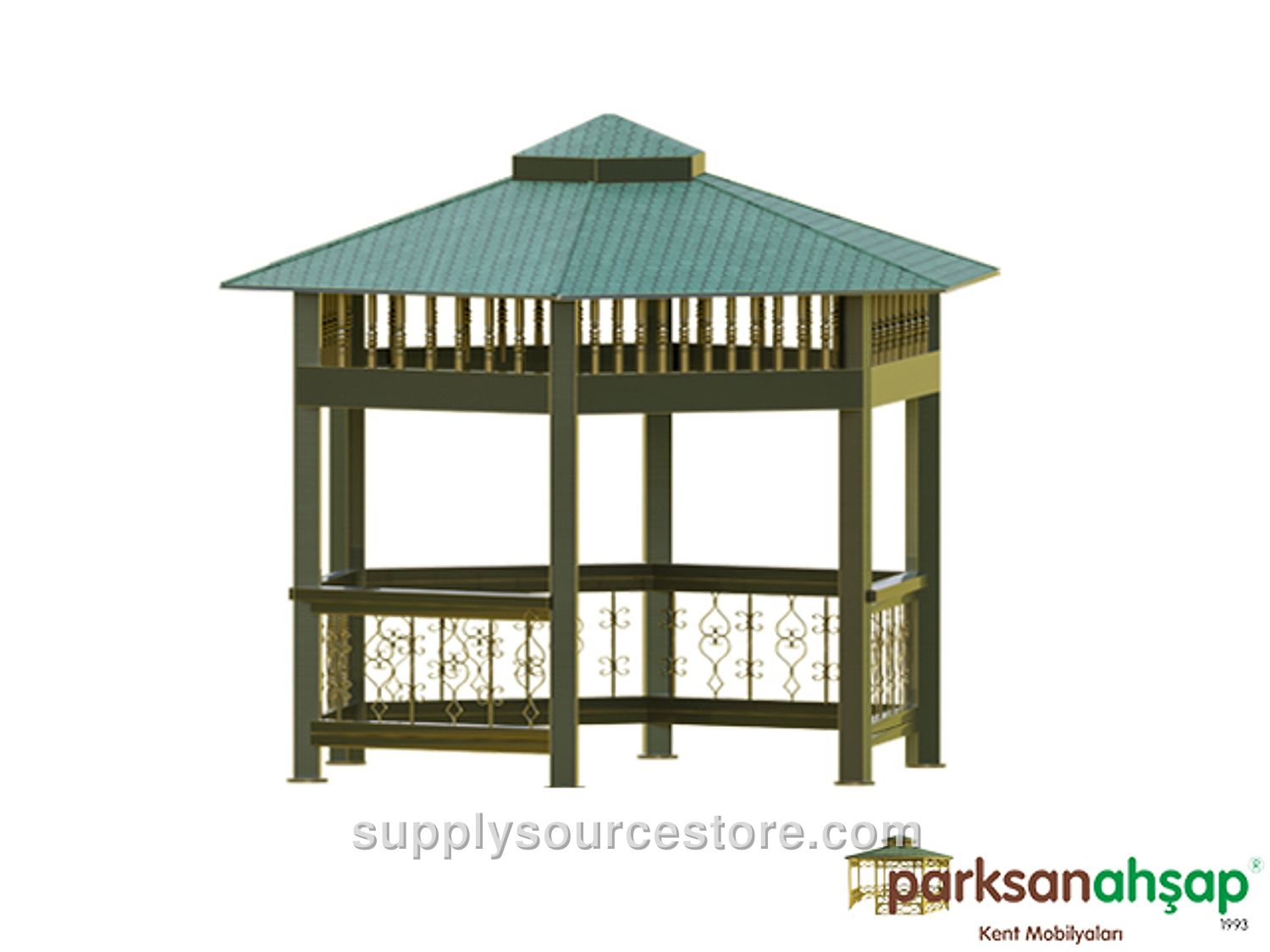Metal Hexagonal Gazebo 300x300x330