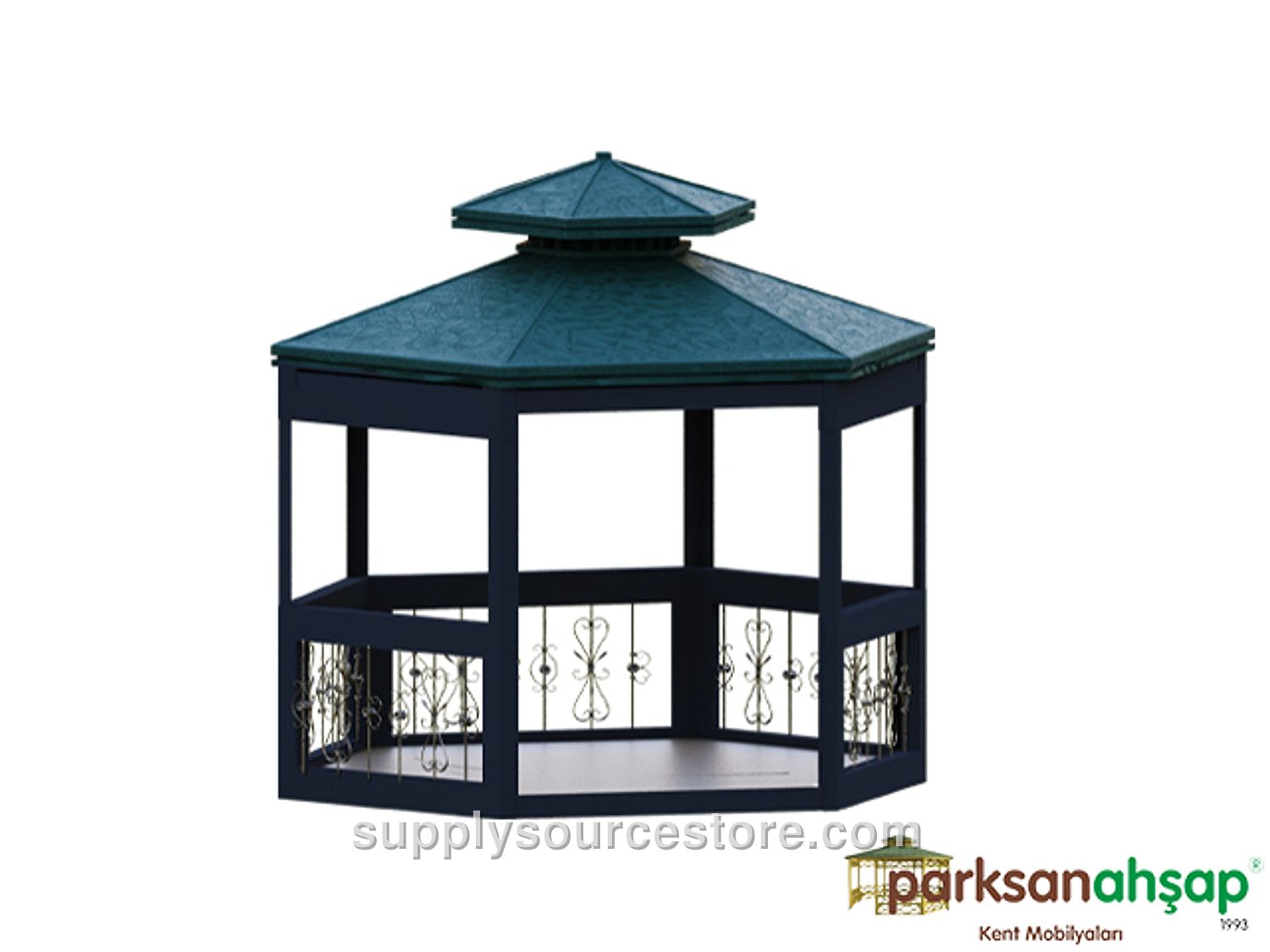 Metal Hexagonal Gazebo 300x300x330