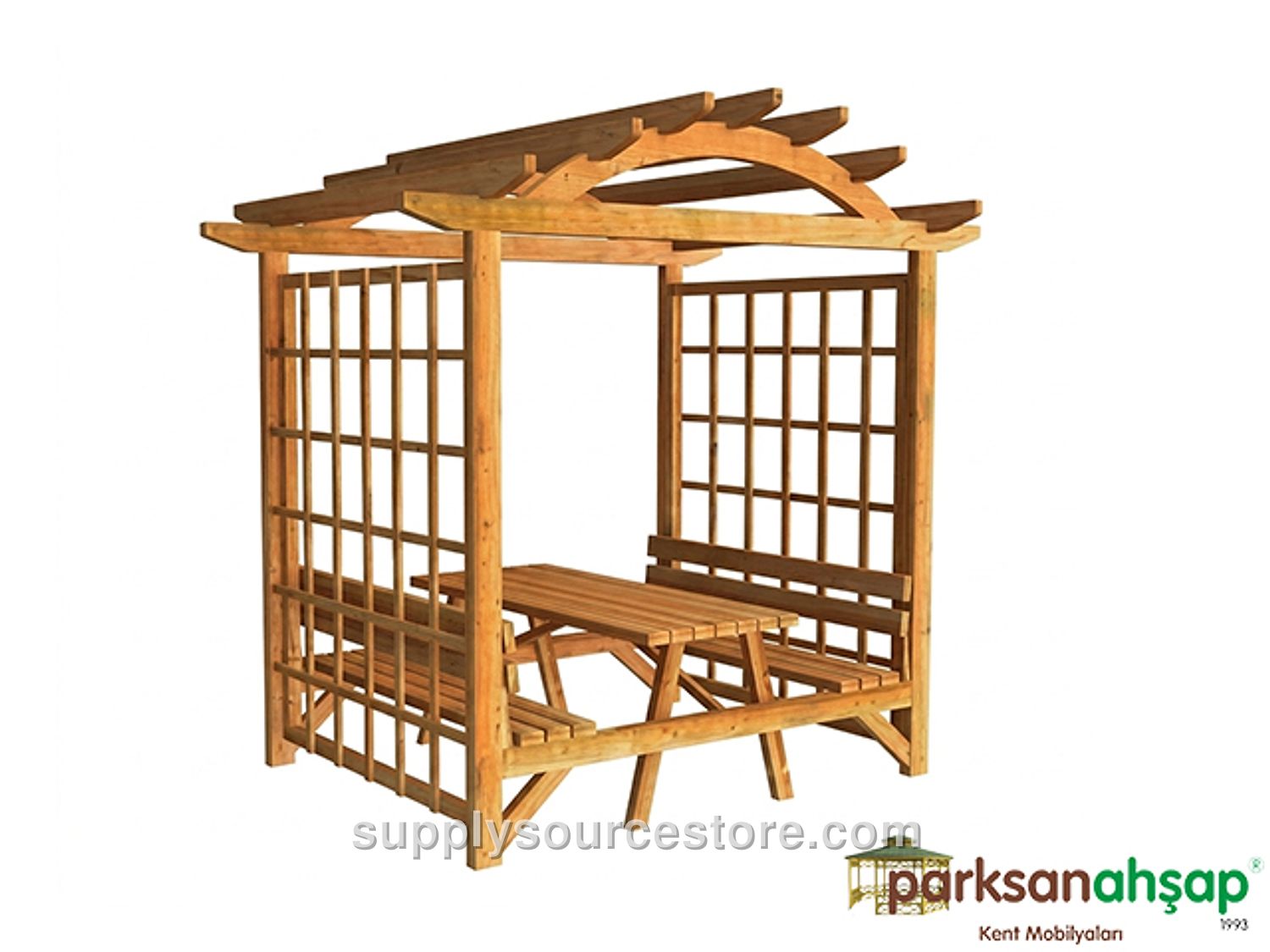 Wooden Pergola Picnic Table 180(L)x200(W)x250(H)