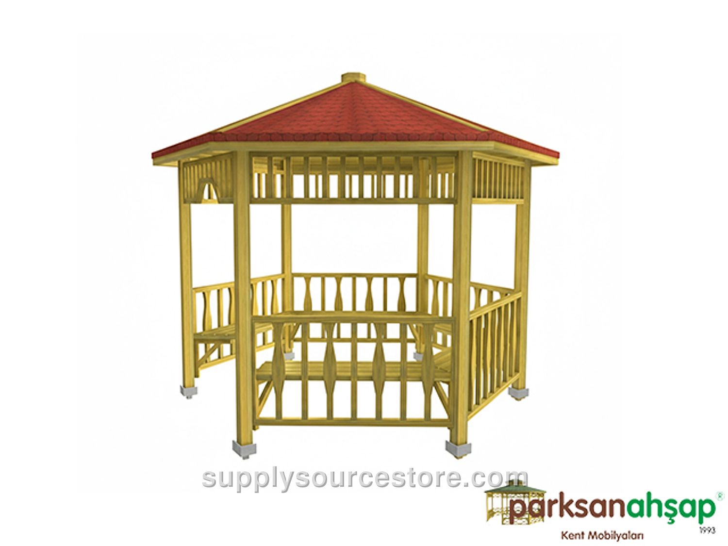 Wooden Hexagonal Gazebo 300x300x290 (L×W×H)