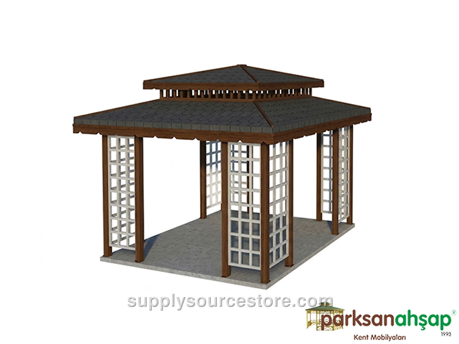 Wooden Square Gazebo 400x400x340 (L*W*H)