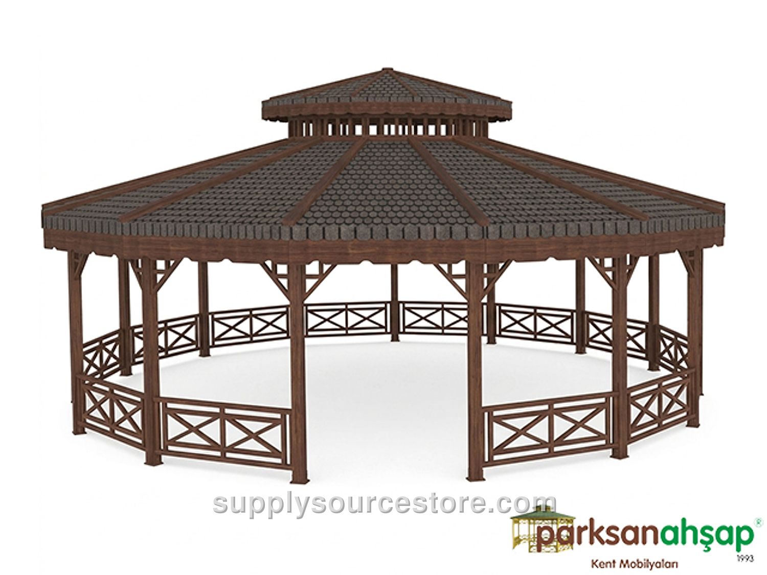 Wooden 15-Sided Large Gazebo 1000(L) x 1000(W) x 330(H)