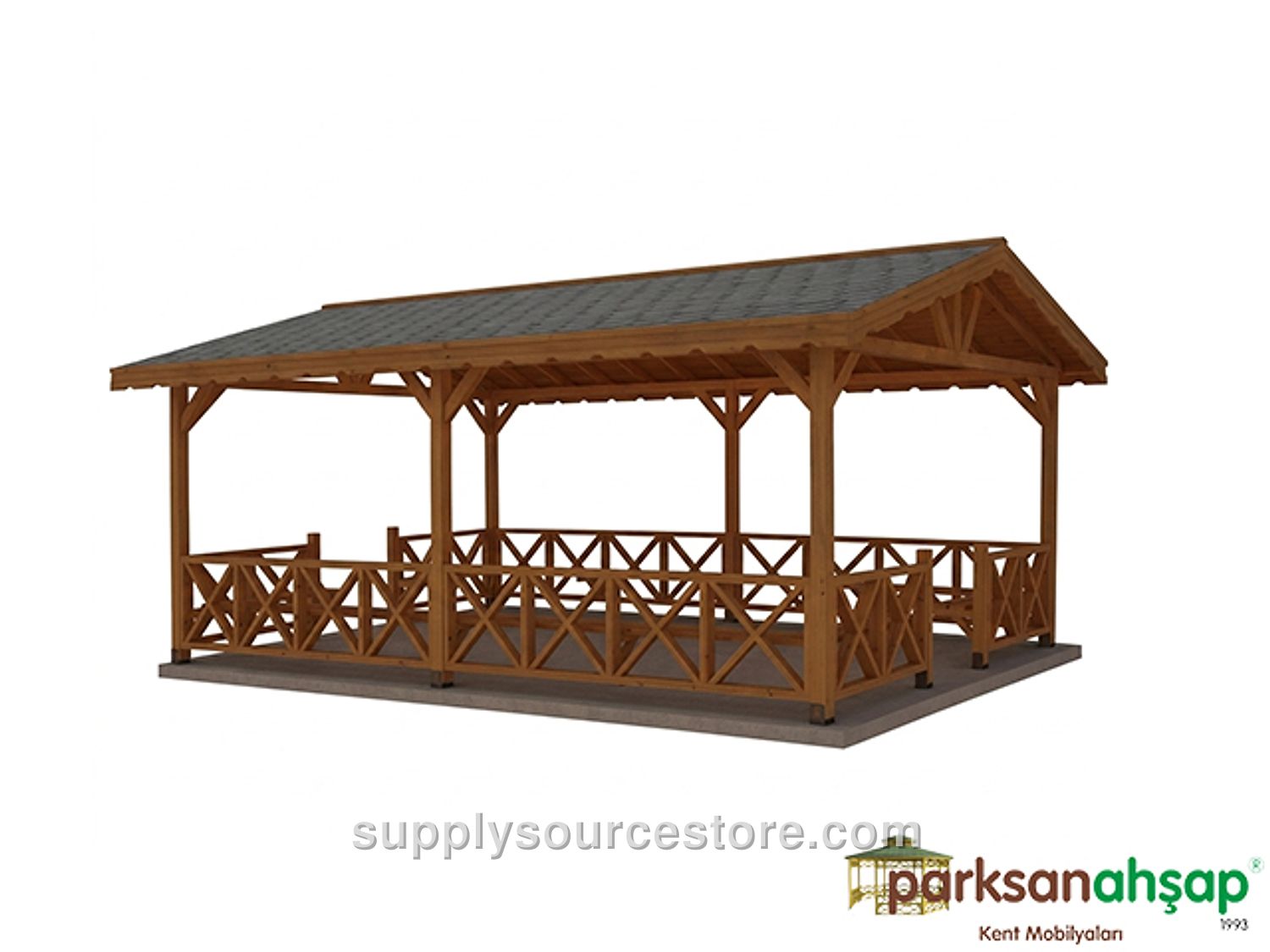 Wooden Rectangular Gazebo 400(L) x 700(W) x 330(H)