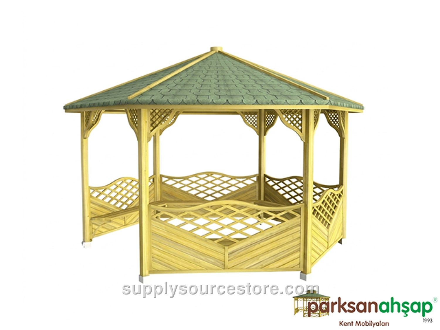 Wooden Hexagonal Gazebo 400x400x300 (L*W*H)