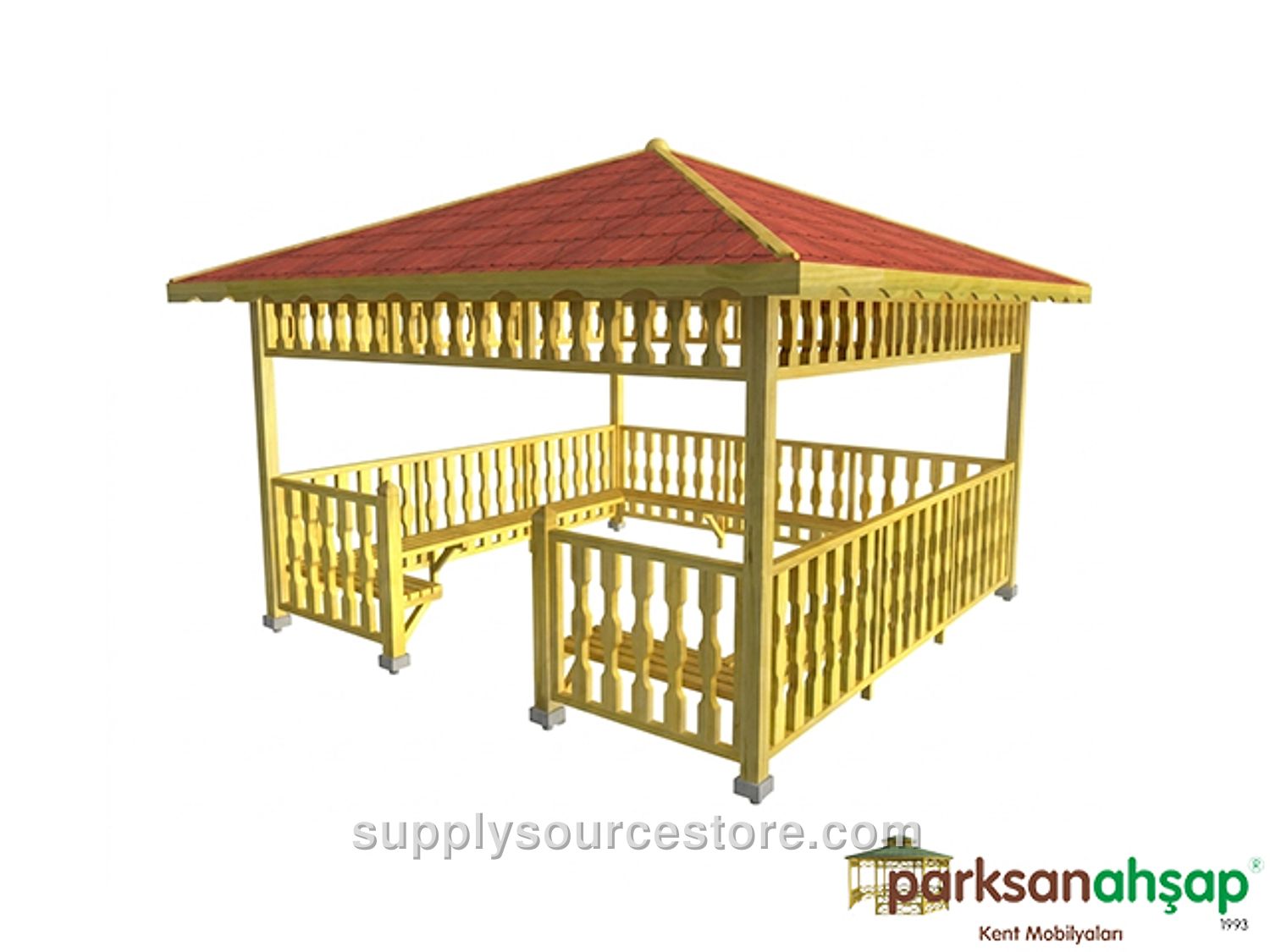 Wooden Square Gazebo 400x400x300