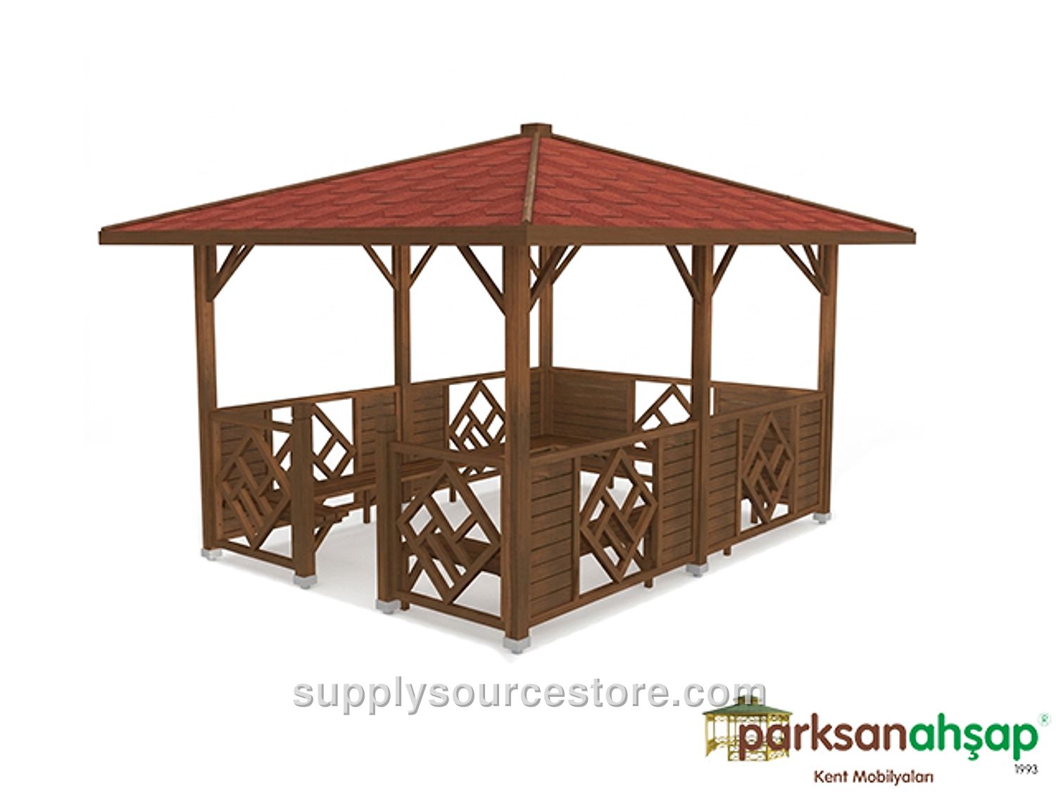 Wooden Rectangular Gazebo 300x400x300 (L*W*H)