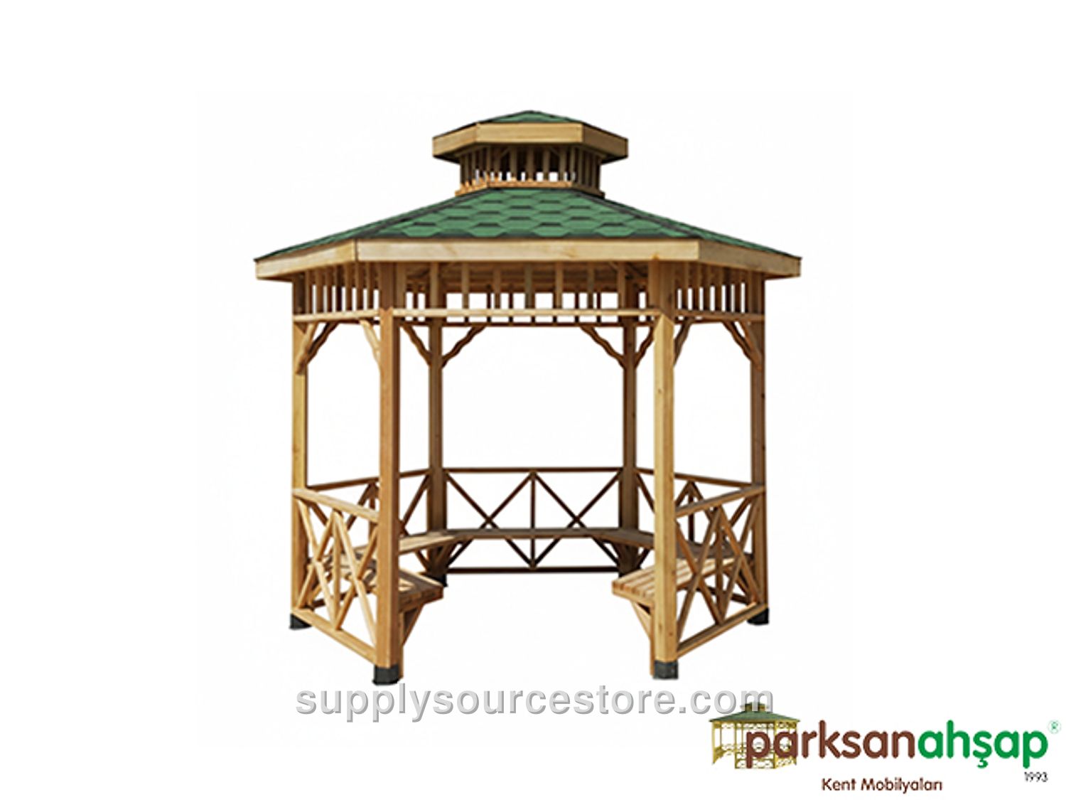Wooden Hexagonal Gazebo 300x300X330