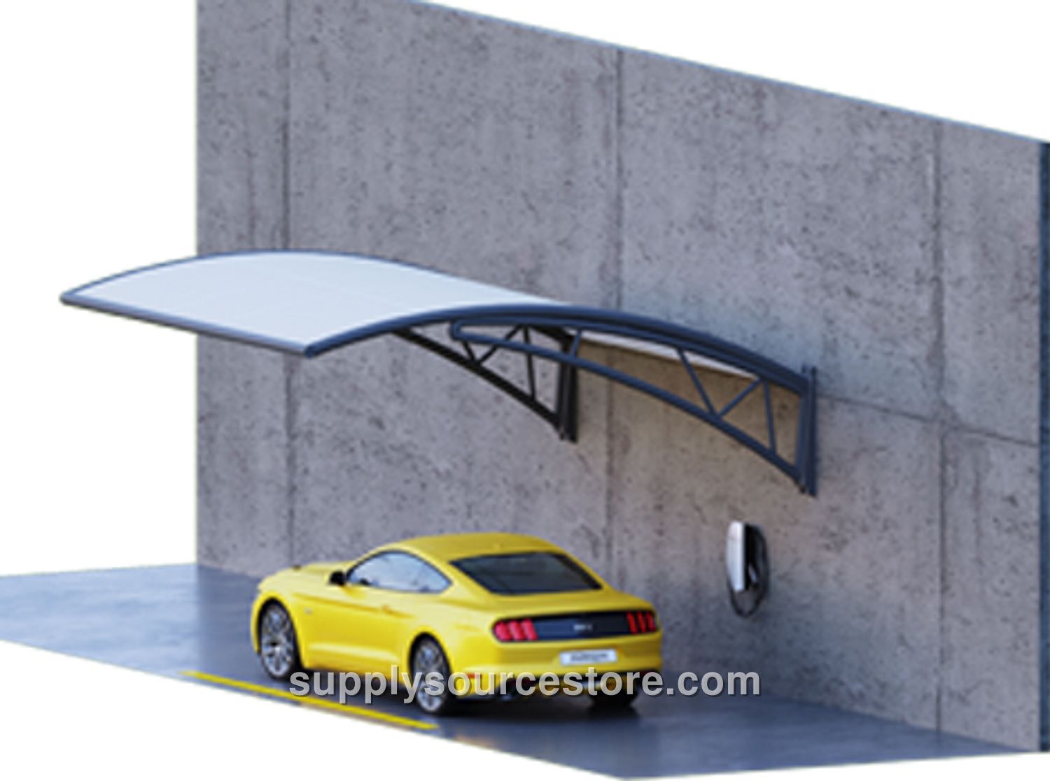 Wall-Mounted Branded Vehicle Canopy (Single Vehicle)