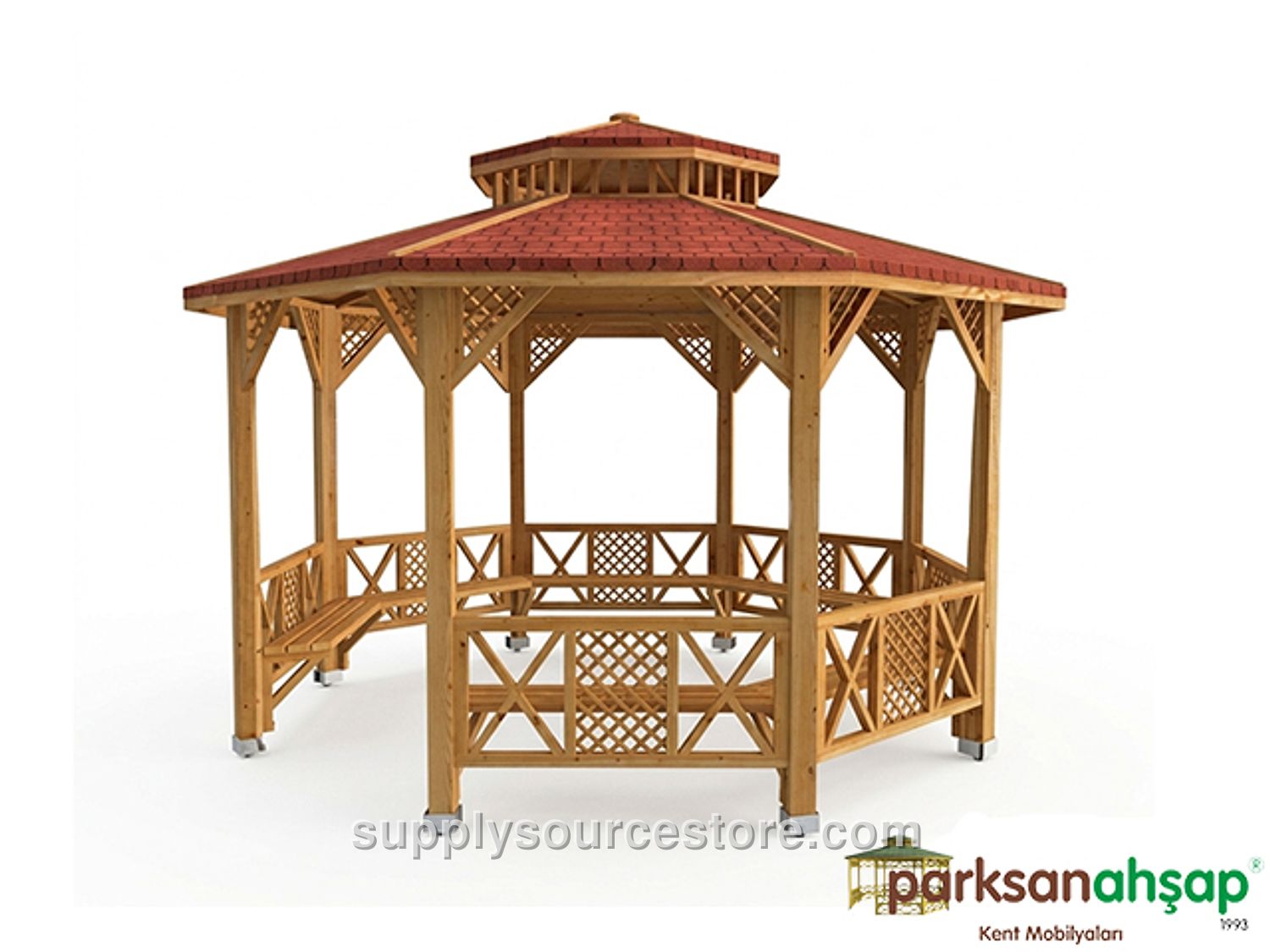 Wooden Octagonal Gazebo 400(L) x 400(W) x 330(H)