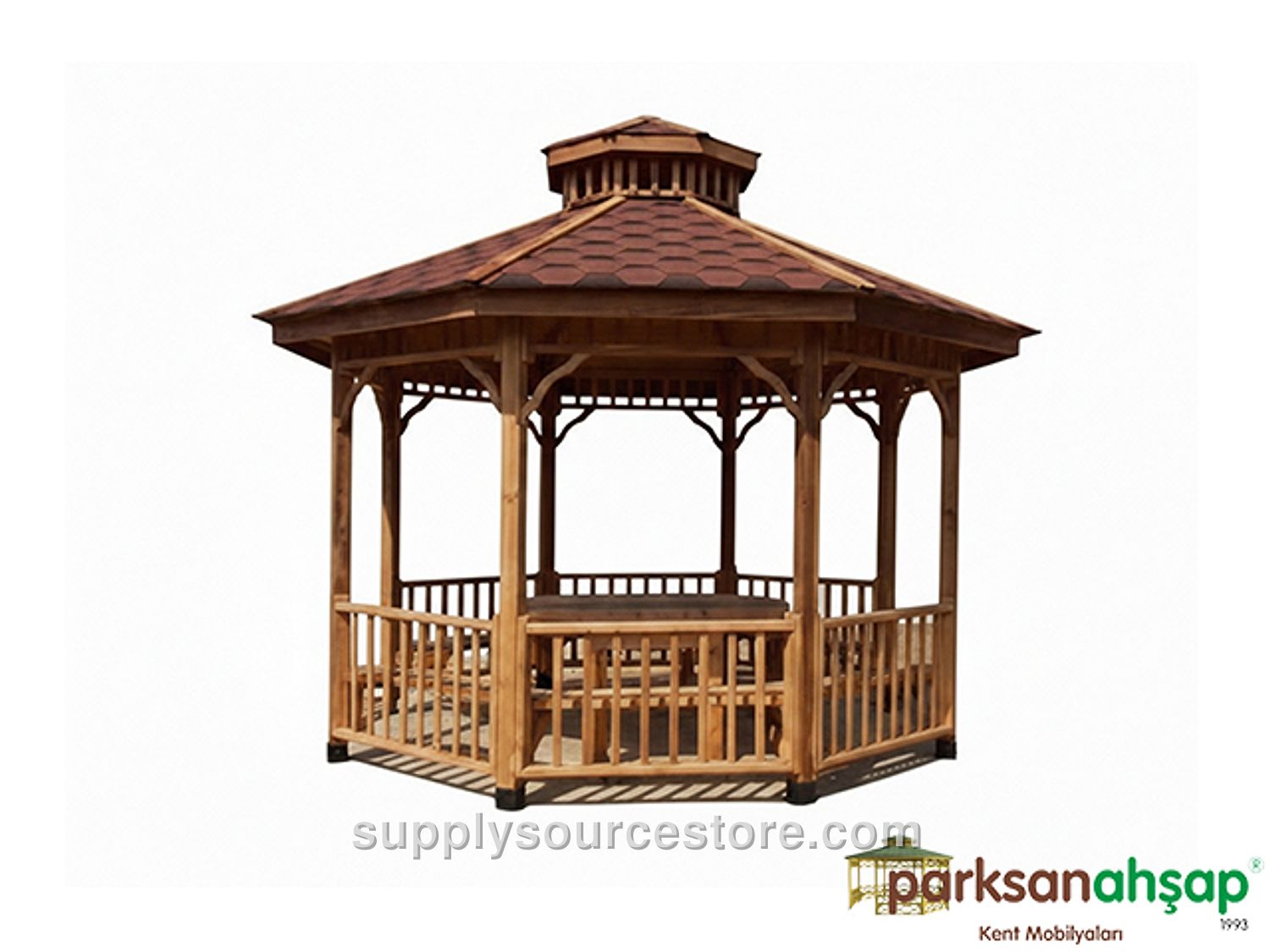 Wooden Octagonal Gazebo 300x300x330 cm (118 x 118 x 130 in) (L*W*H)