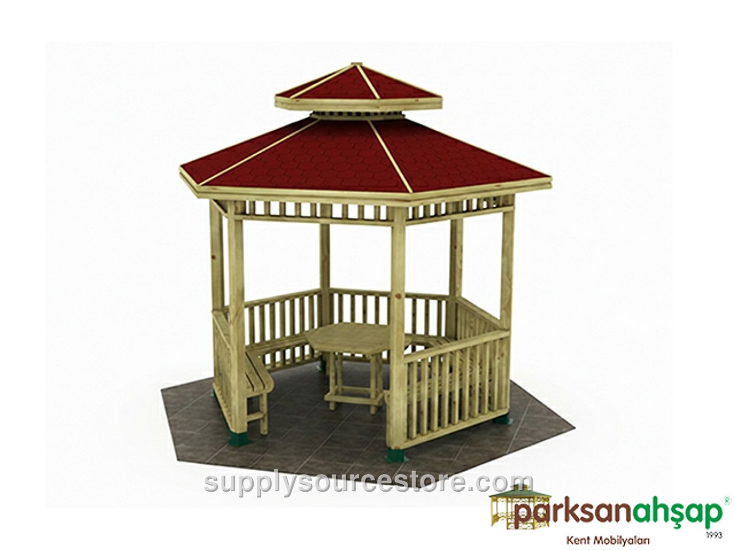 Wooden Hexagonal Gazebo 250x250X330 (L*W*H)