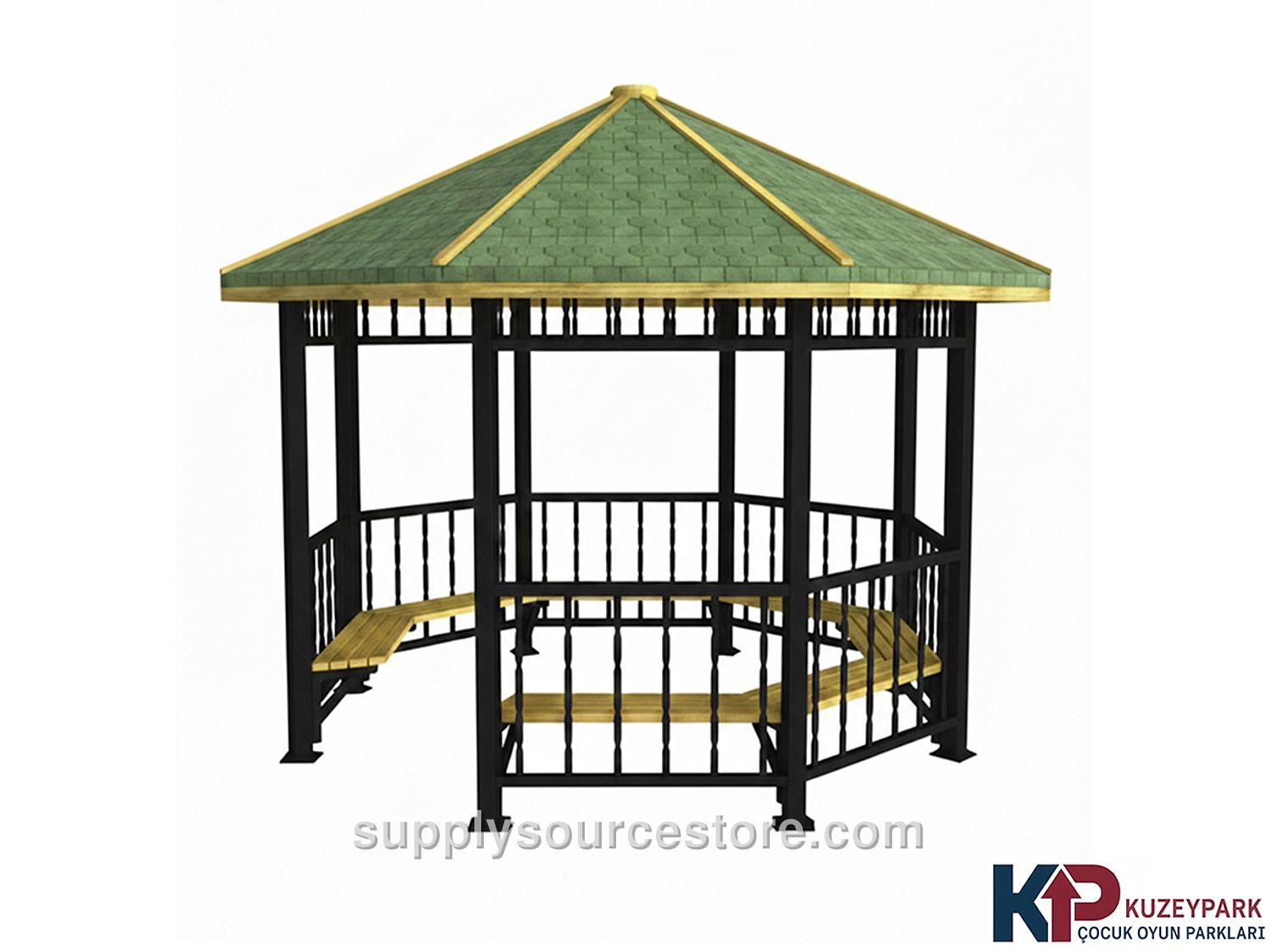 Metal Octagonal Gazebo 300x300x290 cm (118 x 118 x 114 in) (L*W*H)