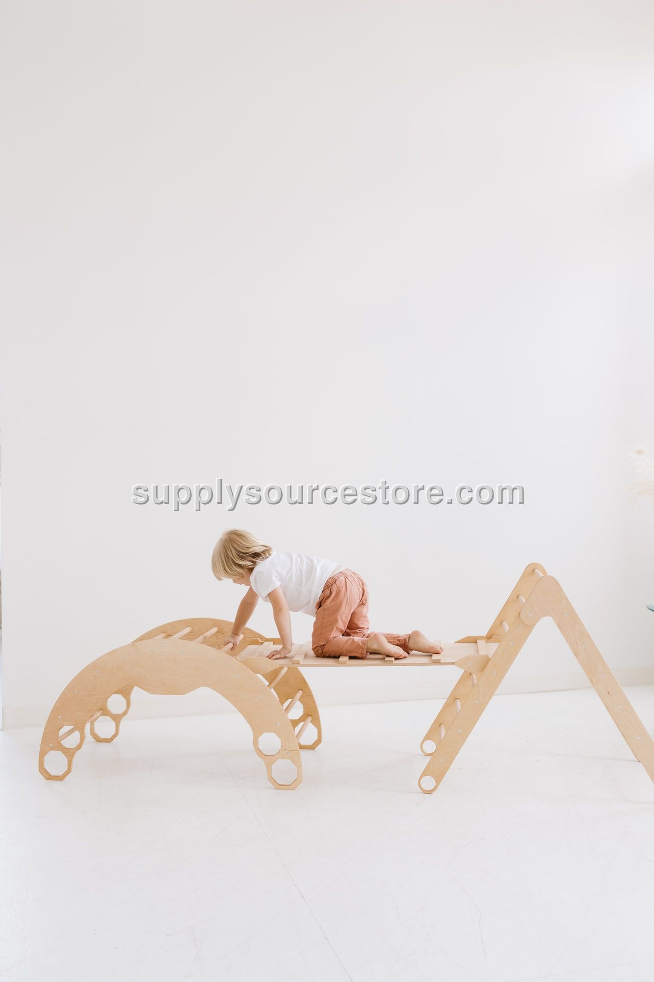 Pikler Triangle Set: Arch, Triangle & Ramp with slide
