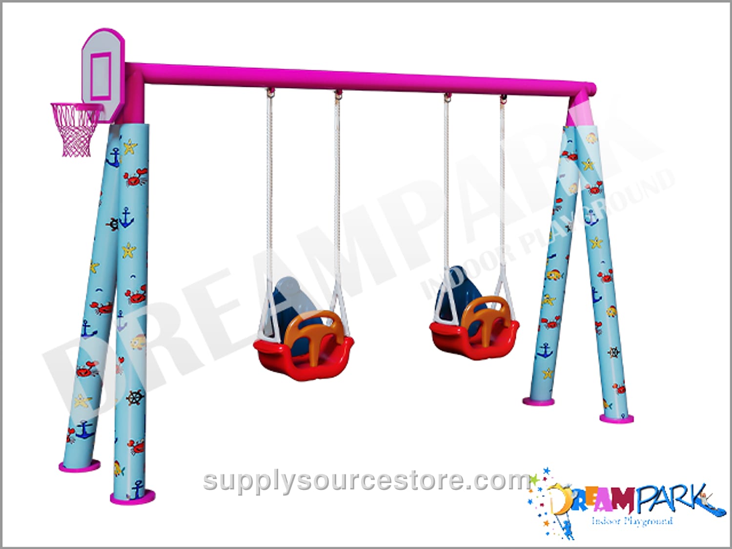 Dual Swing Set with Posts