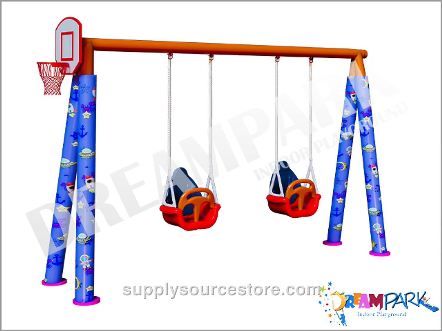 Dual Swing Set with Ball
