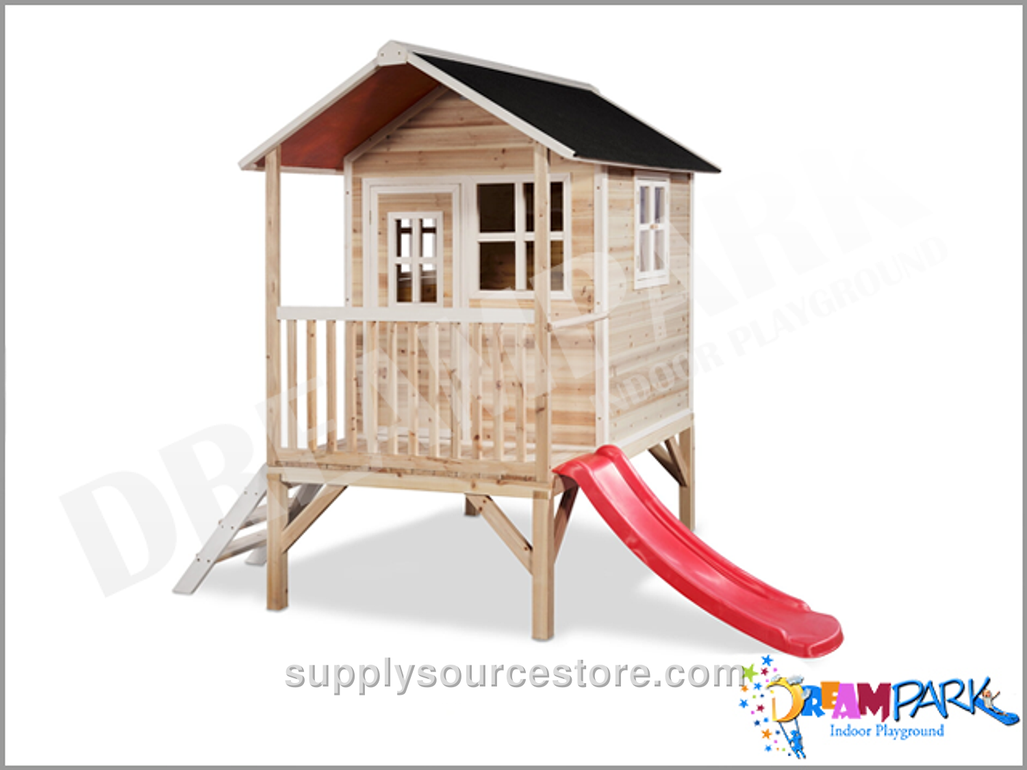 Wooden Slide Playhouse