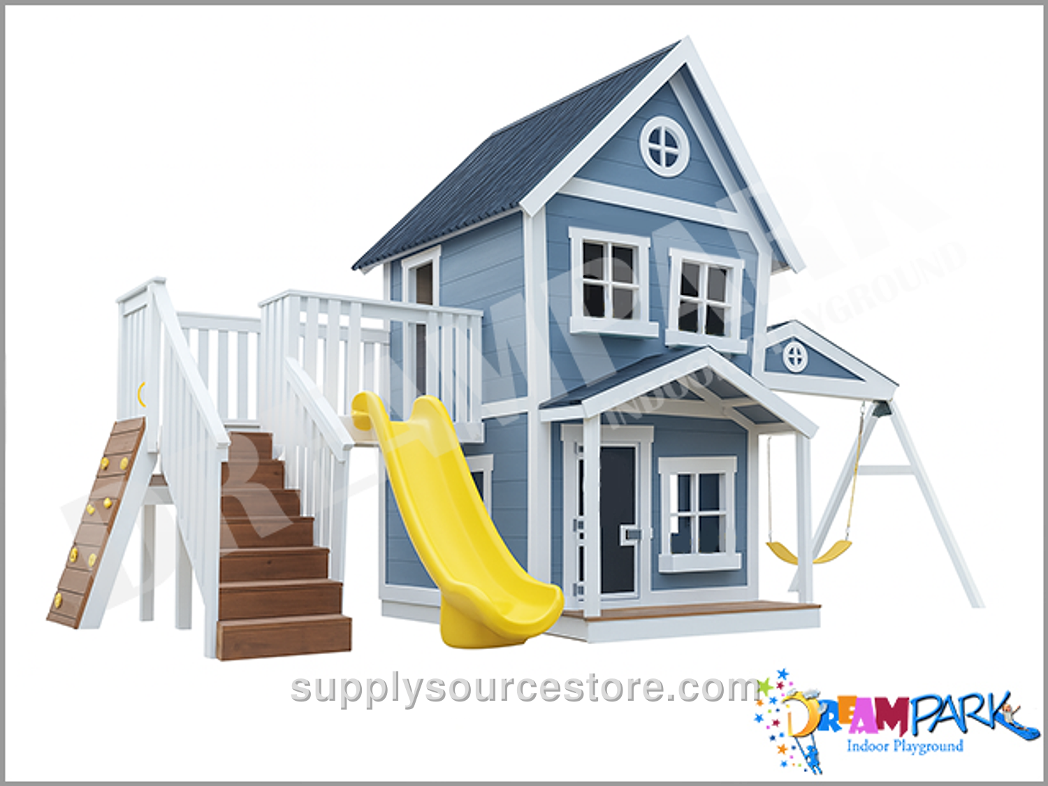 King Colorful Wooden Garden Swing Set