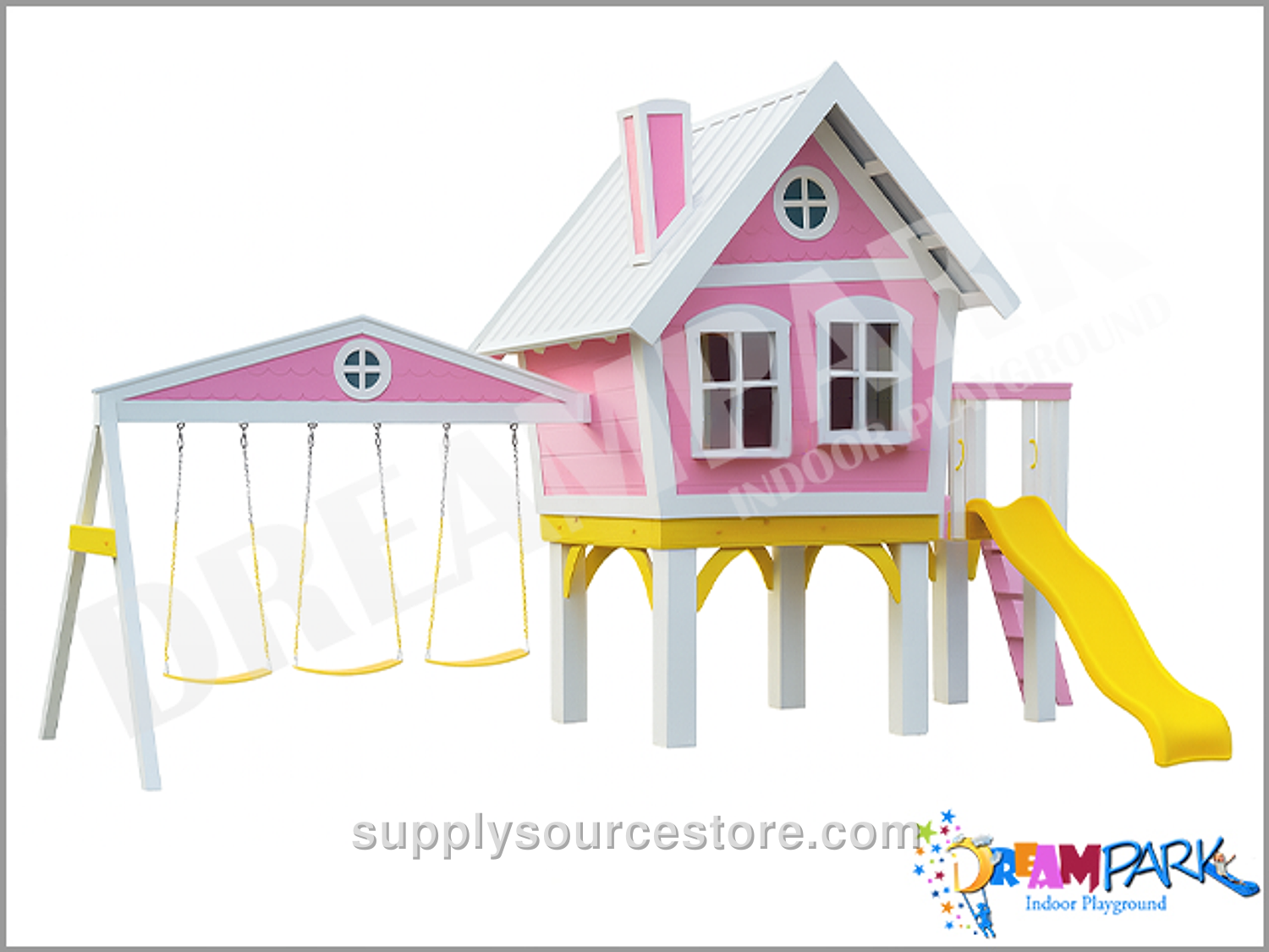 Queen Colorful Wood Garden Swing Set