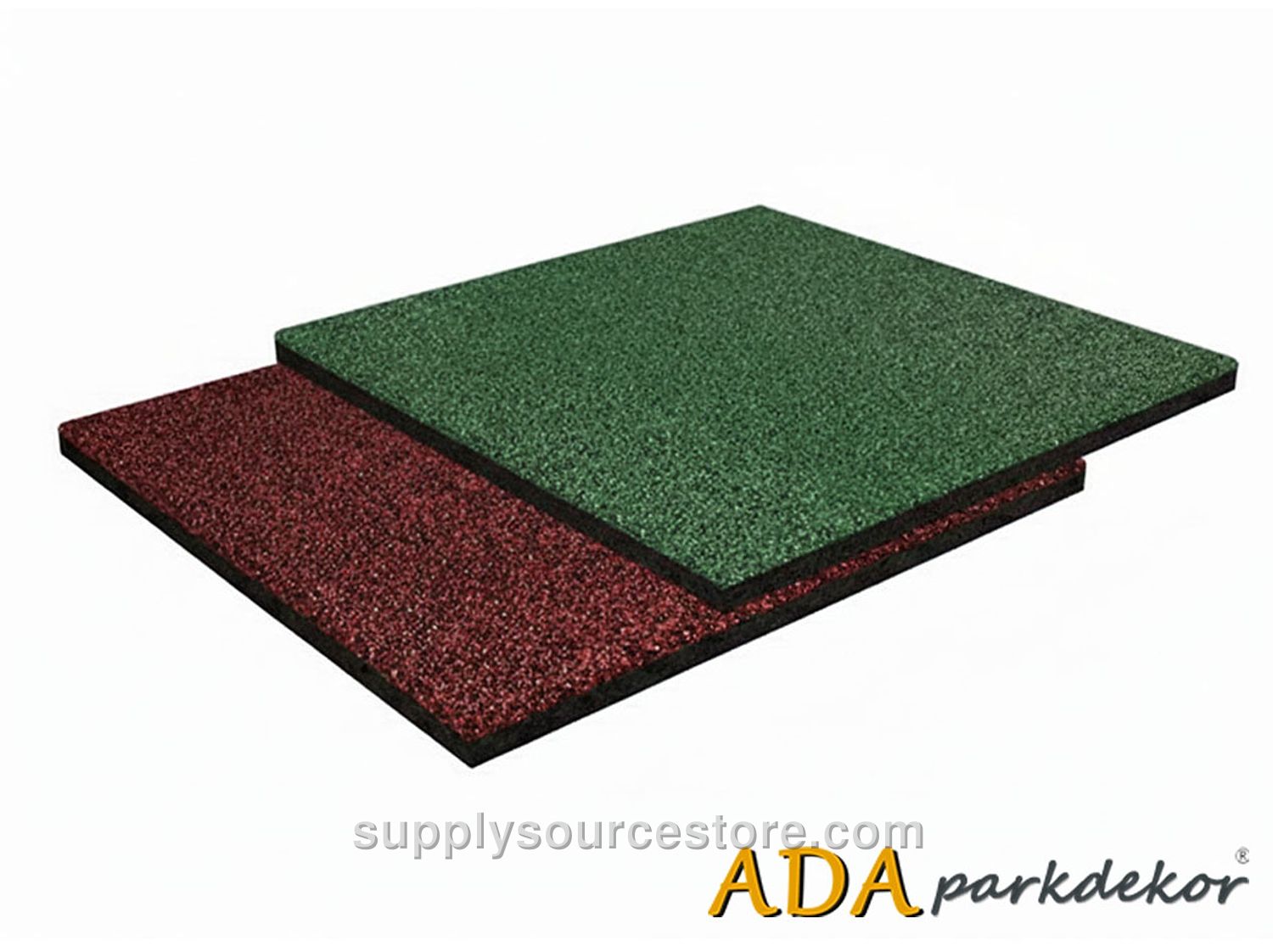 61000 Rubber Tile Flooring (Red And Green)