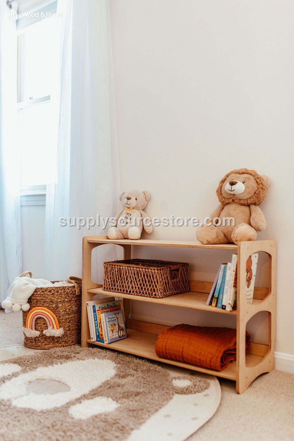 Montessori wooden shelf