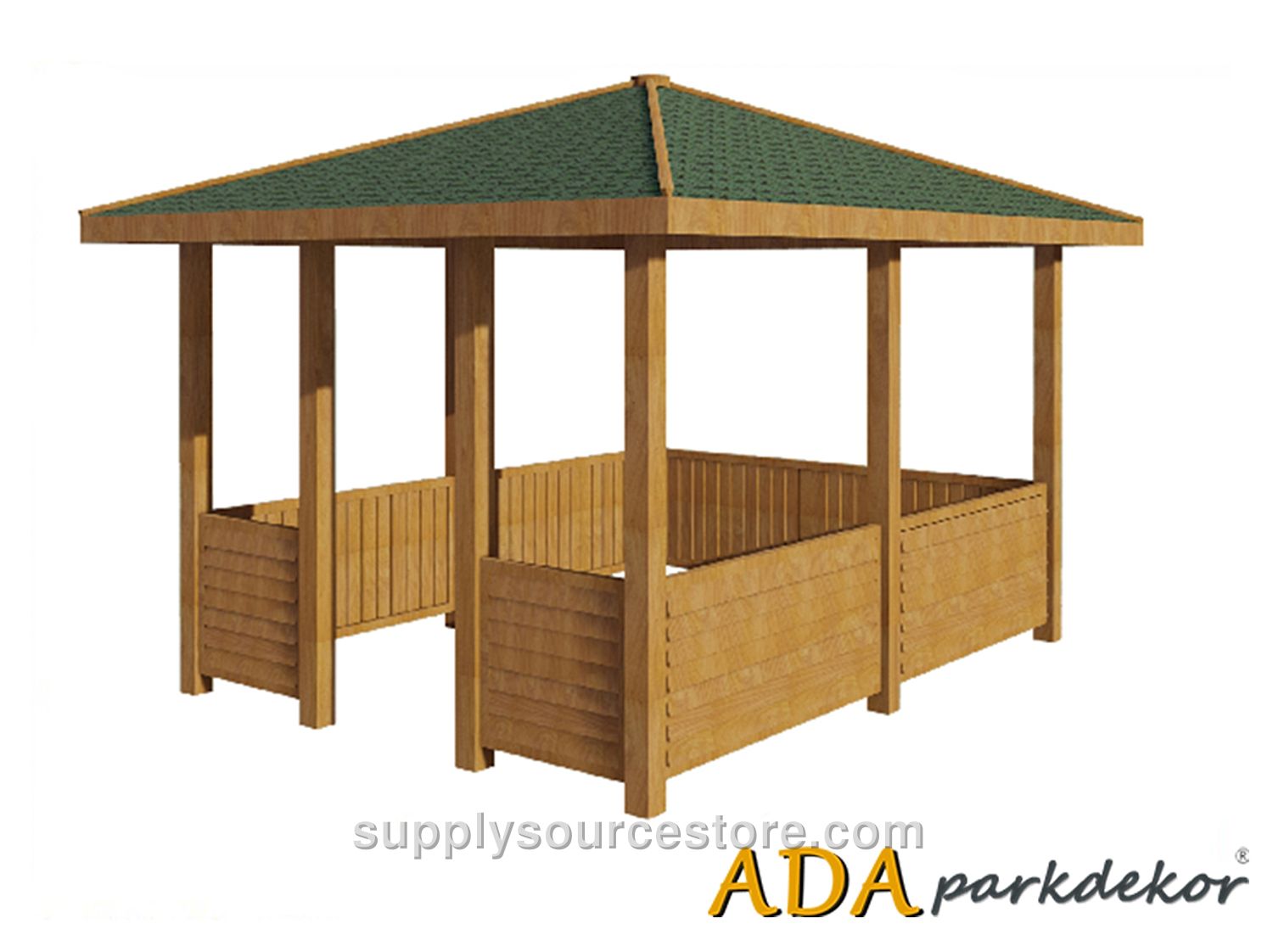 70143 Wooden Gazebo Rectangular 300(L) x 400(W) x 300(H)