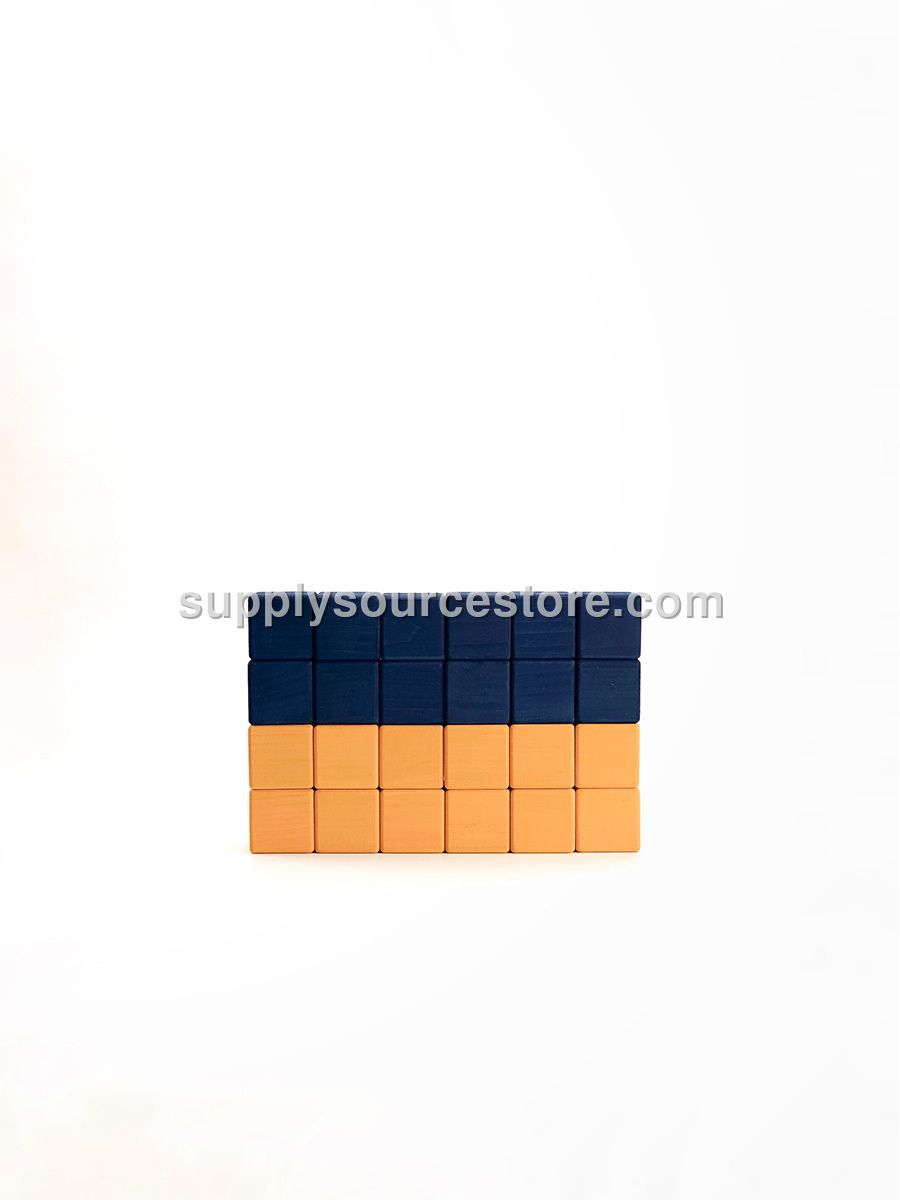 Wooden blocks set / Ukrainian flag