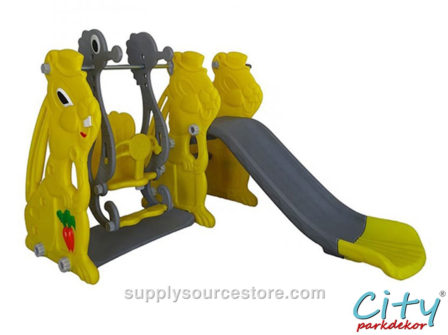 Squirrel Basket Slide Swing Set