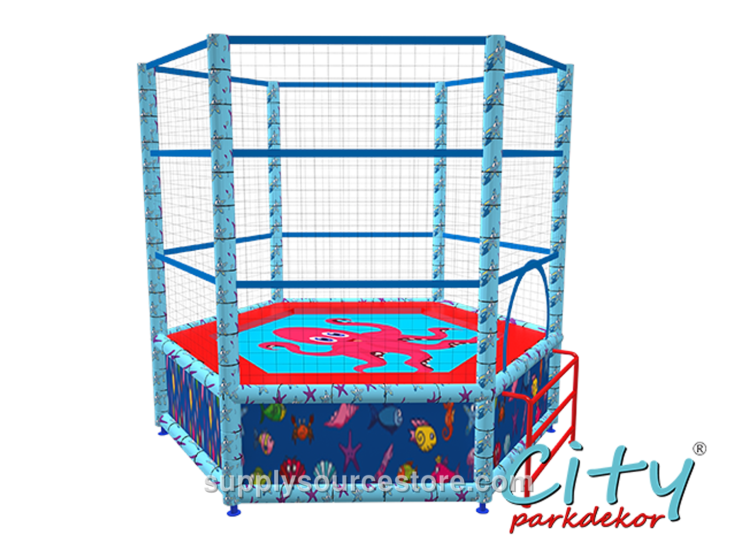 Step Trampoline (Hexagonal Mesh Guard) · SS-010694