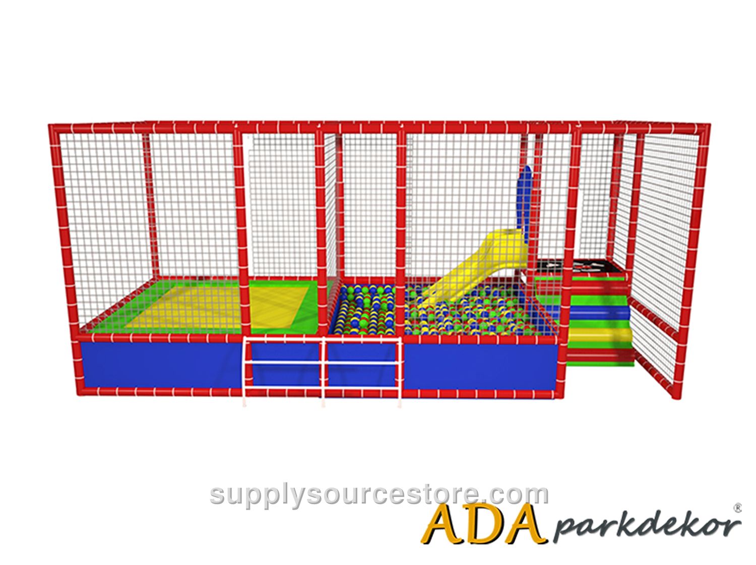 Mesh Ball Play Pool + Trampoline