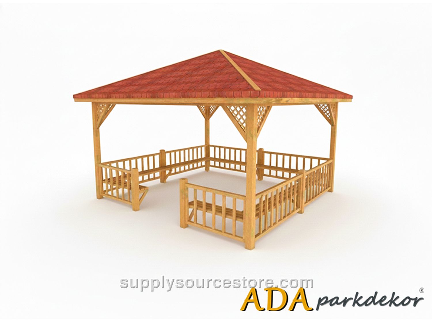 Wooden Gazebo Square 400(L) x 400(W) x 300(H)