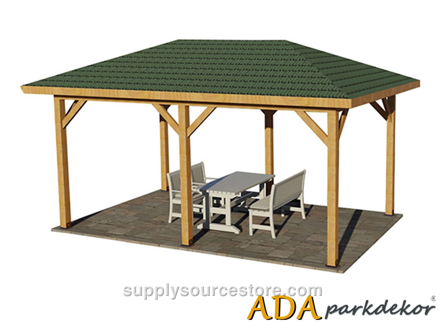 Wooden Picnic Gazebo 300(L)x500(W)x330(H)
