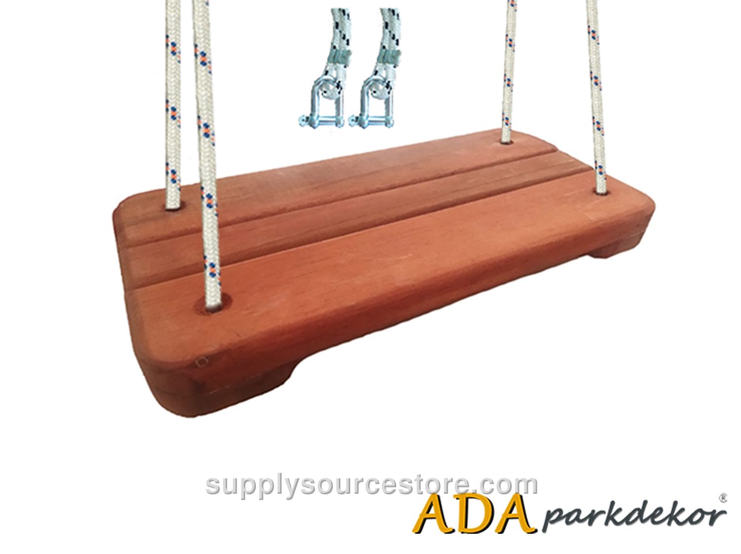 Natural Wood Playground Swing Seat (Roped) – For Children
