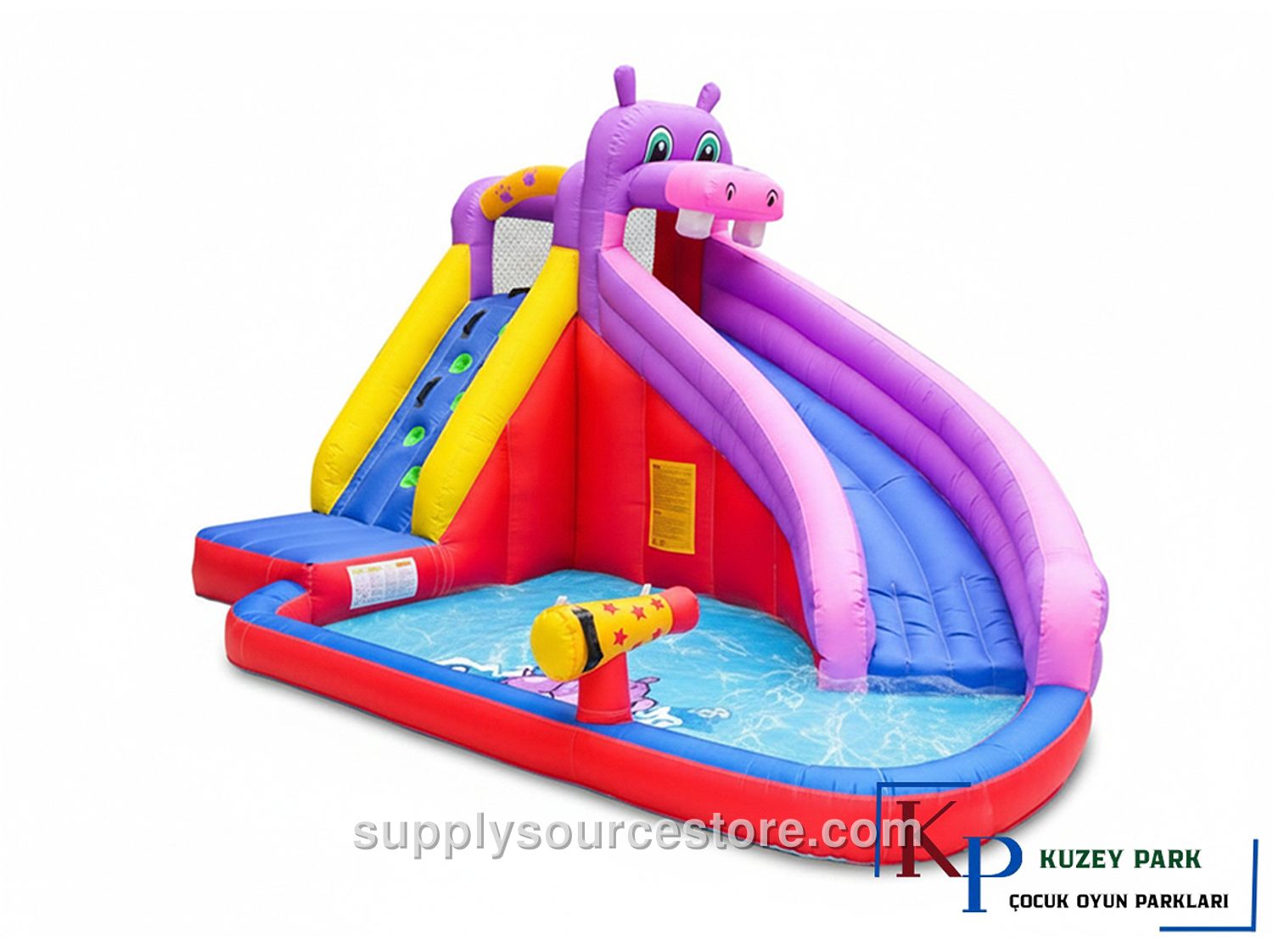 Inflatable Playground (Pink Hippo Water Playground)