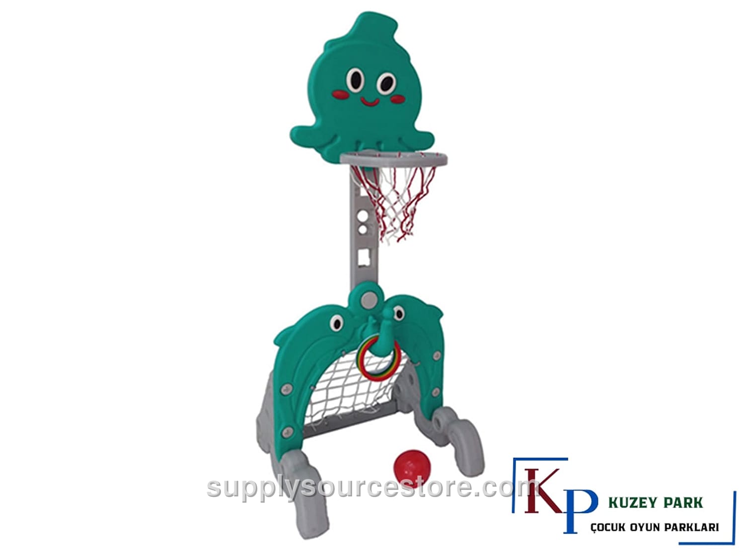 Dolphin Basketball, Castle, and Ring Toss 3-Piece Set