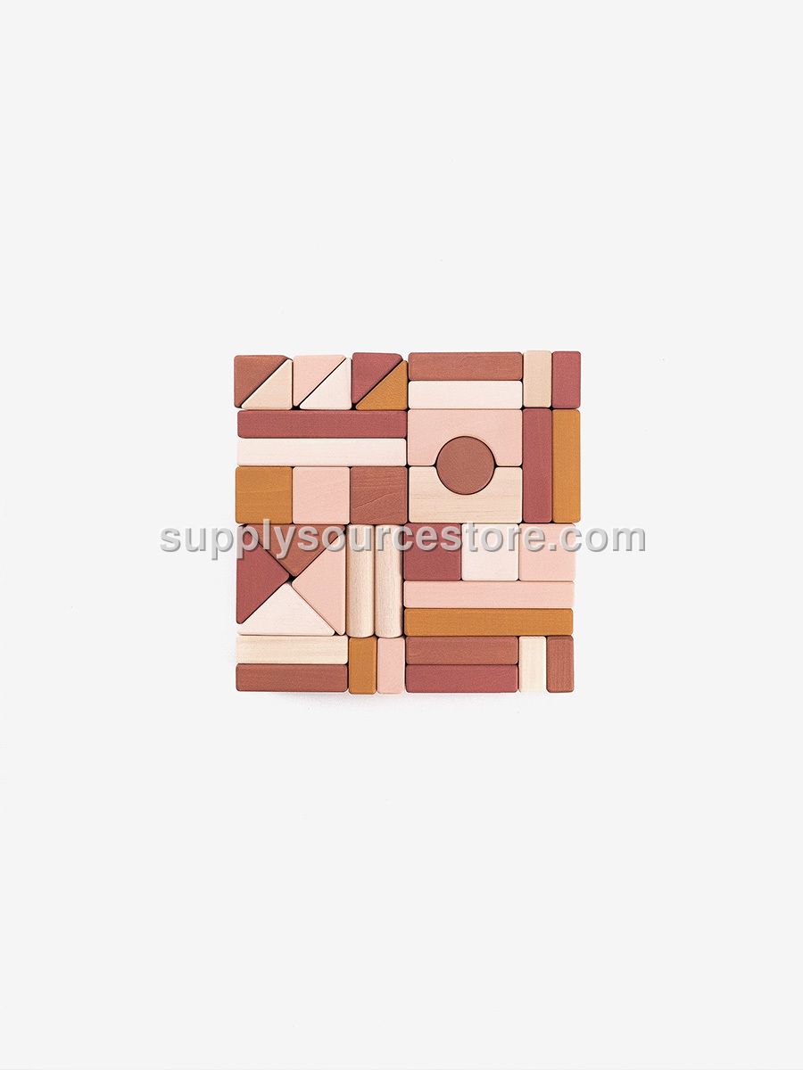 Wooden Castle Block set / Light Pink