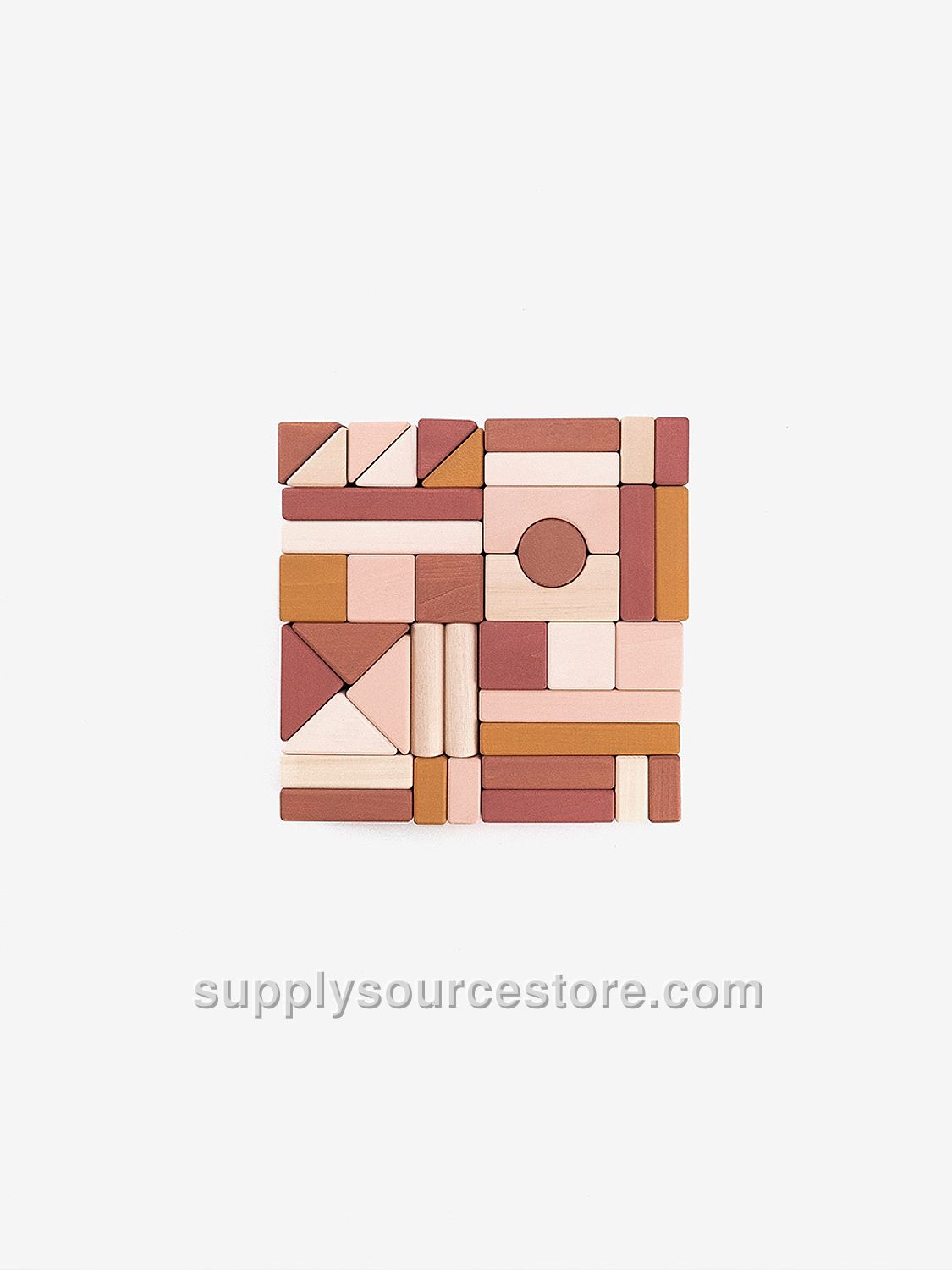 Wooden Castle Block set / Light Pink