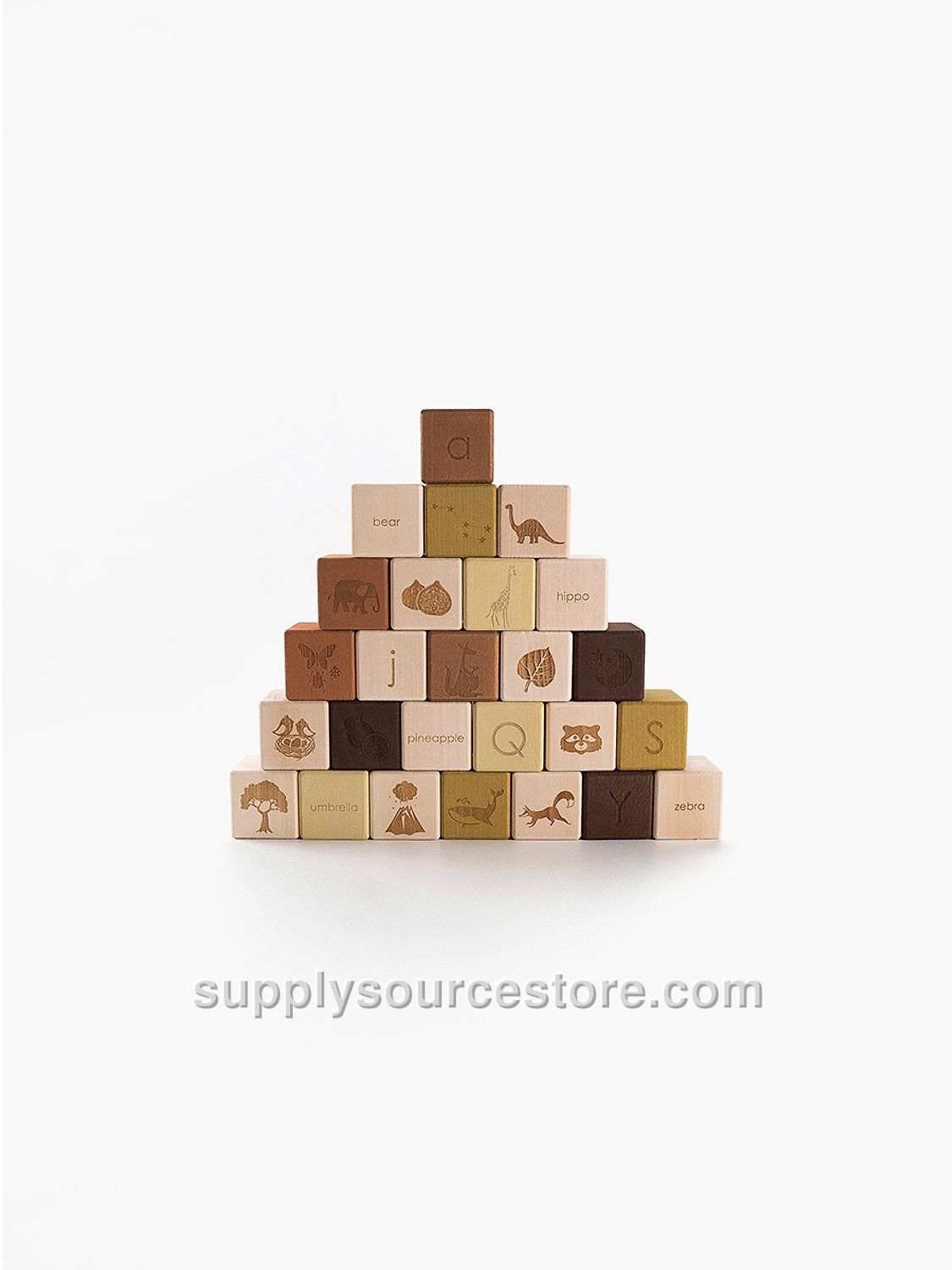 English Alphabet Blocks Set / Olive
