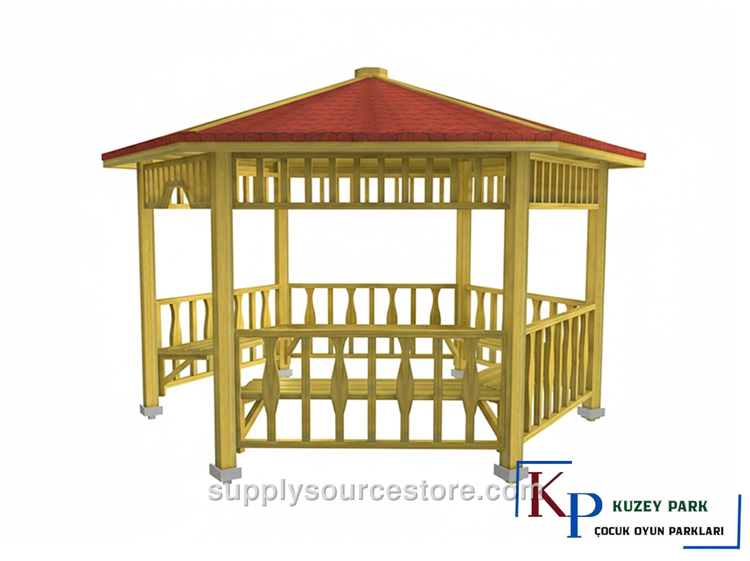 Wooden Hexagonal Gazebo