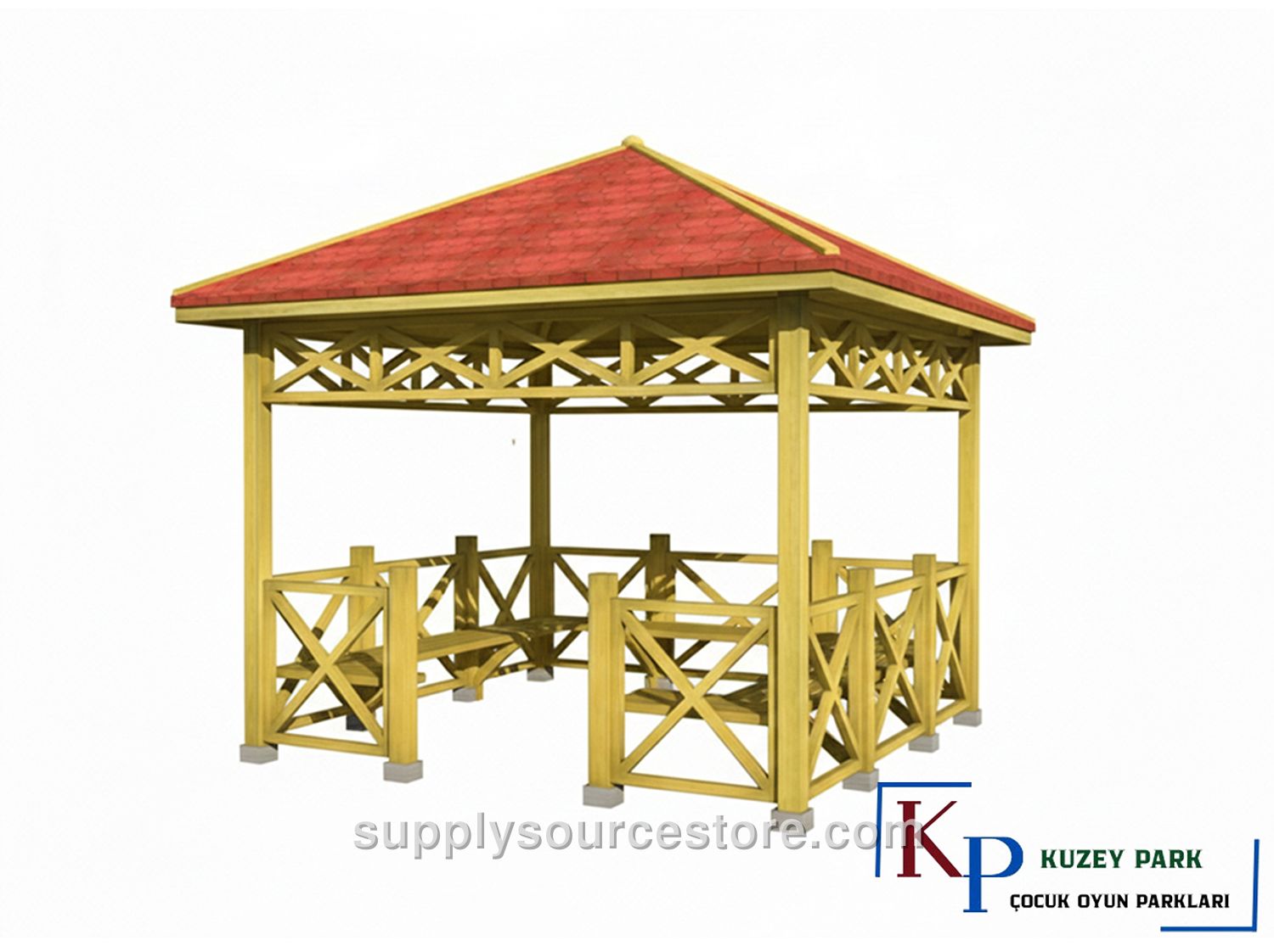 Wooden Square Gazebo 300x300x290