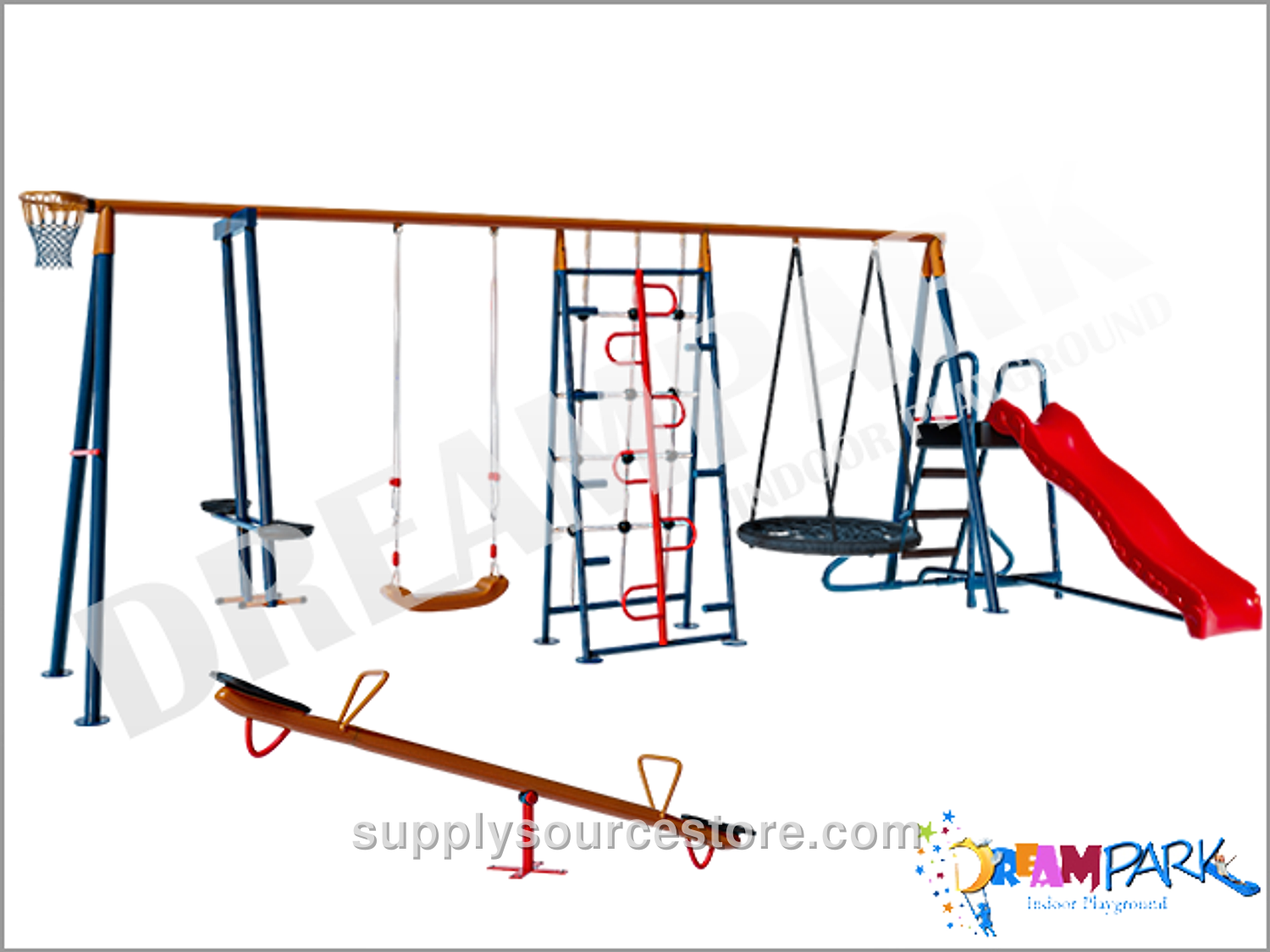 Metal Multi-Swing Climbing Slide Garden Set
