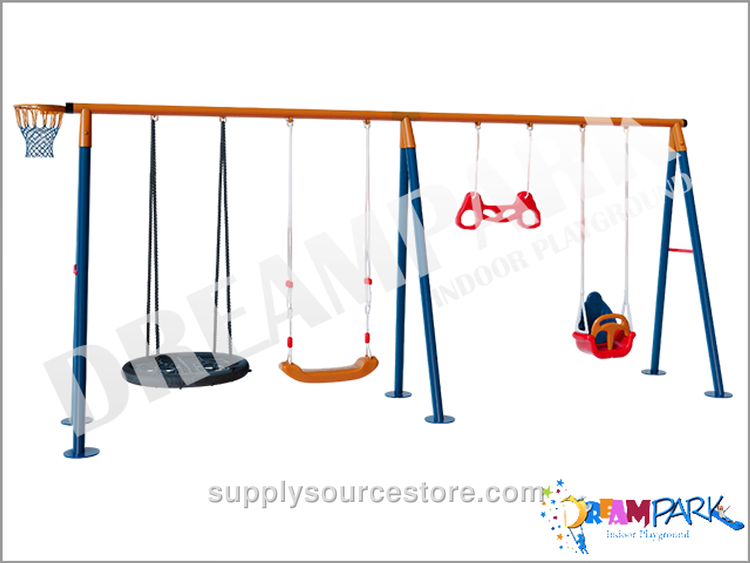 Economic Metal Quad Playground Swing Set