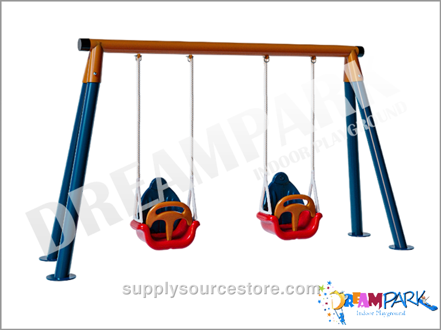 Economical Metal Dual Garden Baby and Child Swing Set