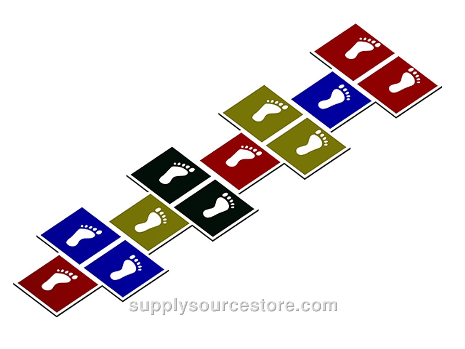 12‑Piece Stepped Hopscotch Play Set (50x50x2cm (19.7 x 19.7 x 0.8 in) Custom Color)