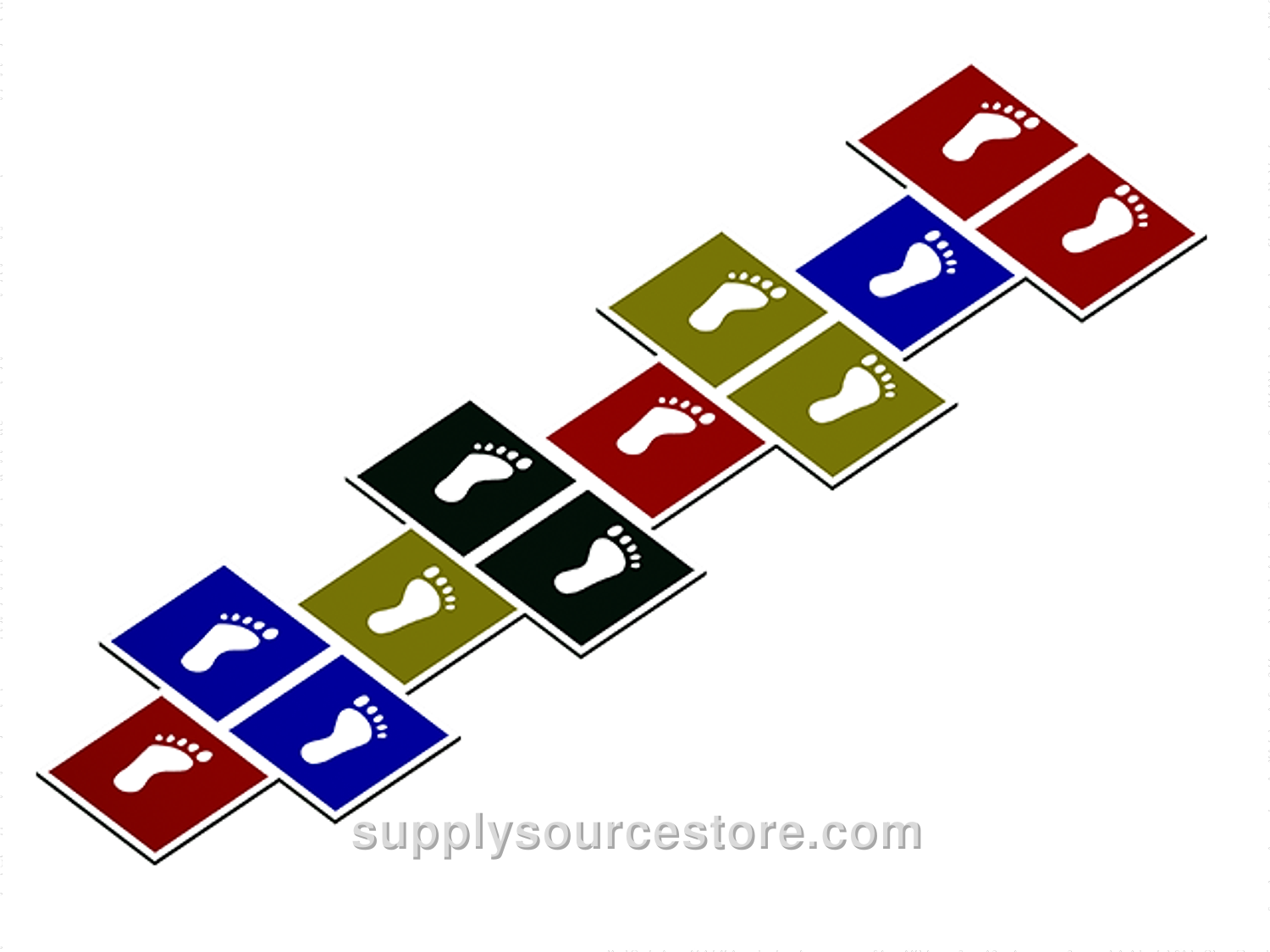 Stepped Hopscotch Play Set 12-Piece (50x50x2cm (19.7 x 19.7 x 0.8 in) Custom Color)