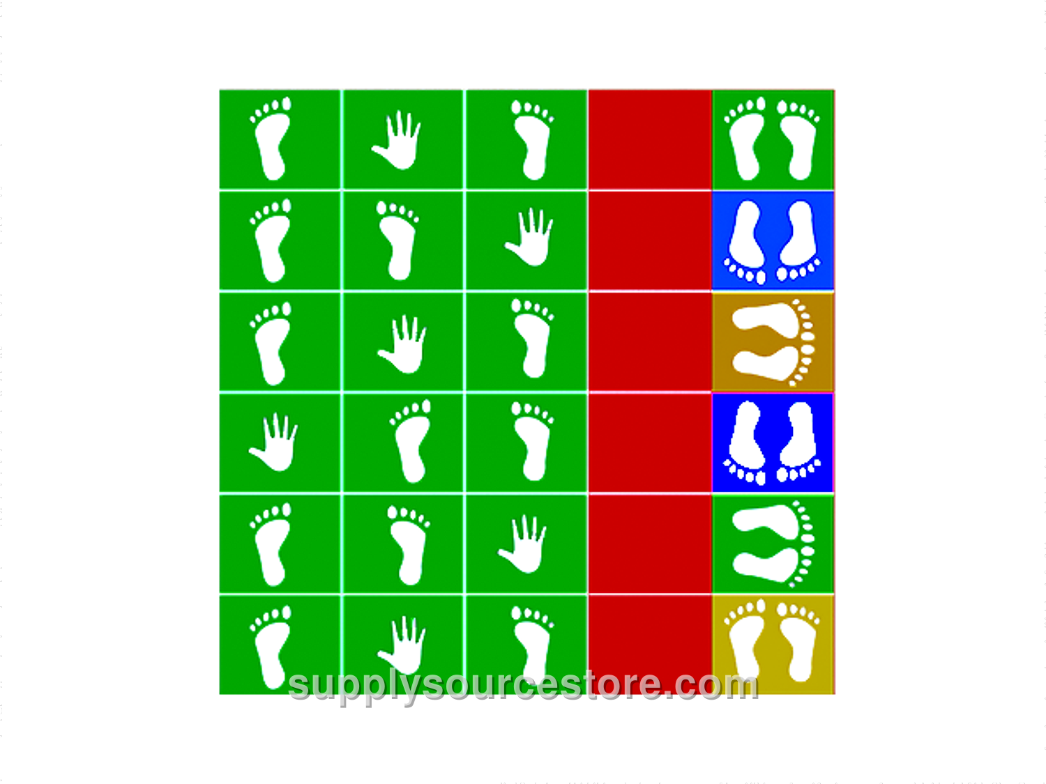 Physical Skill and Balance Play Set – 24 Pieces (40x40x2 cm (15.7 x 15.7 x 0.8 in), Burgundy, Yellow, Black, Green, White)